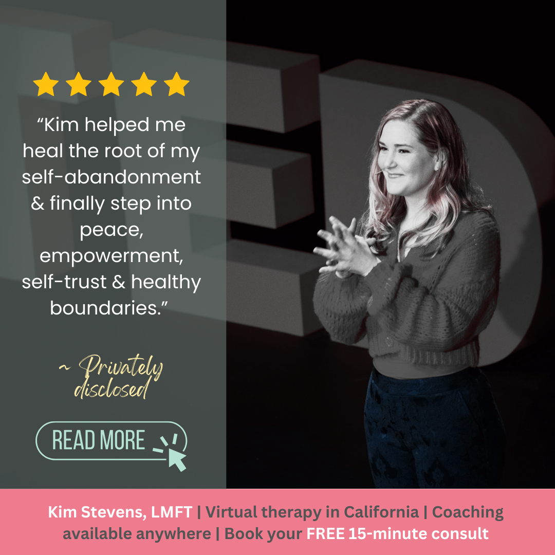 Kim Stevens Facebook ad: Therapy That Sees All of You-Mind, Body, Spirit