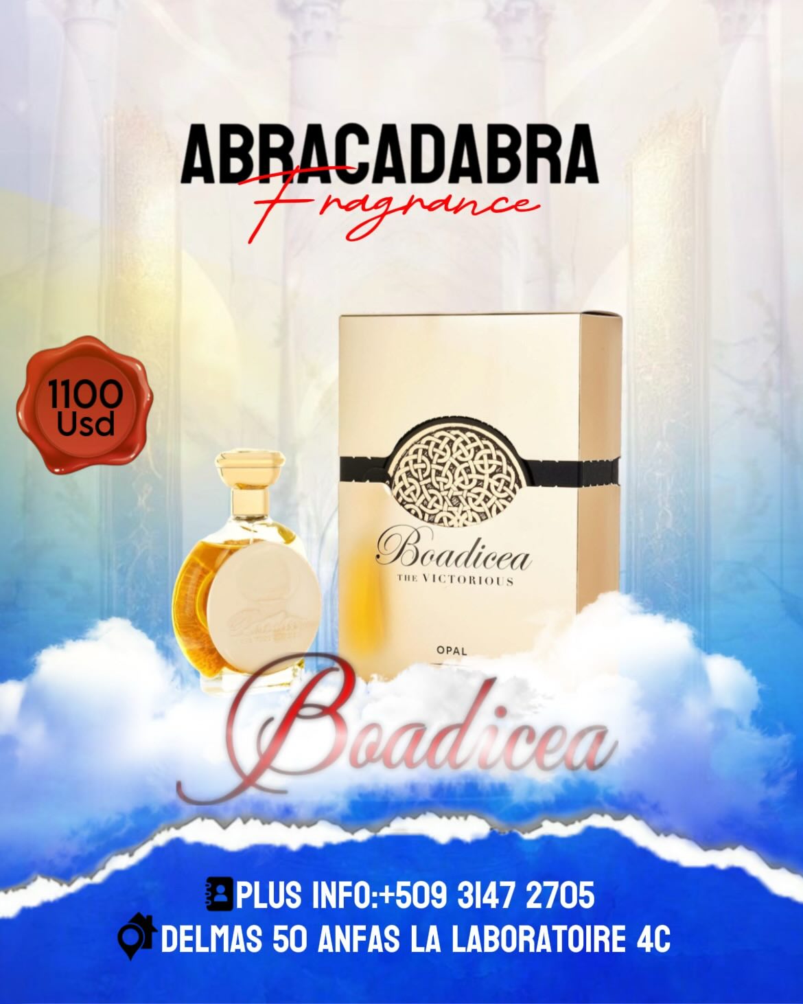 Abracadabra Fragrance Facebook ad: Gen pafen, epi gen pafen moun pa jwenn…