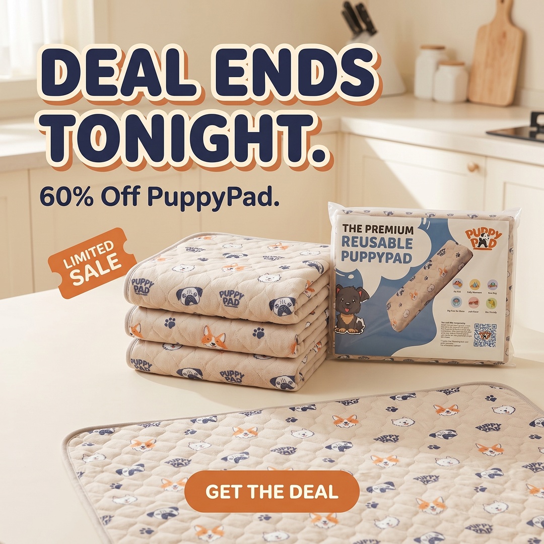 PuppyPad Facebook ad: NEW 2X STRONGER ATTRACTANT