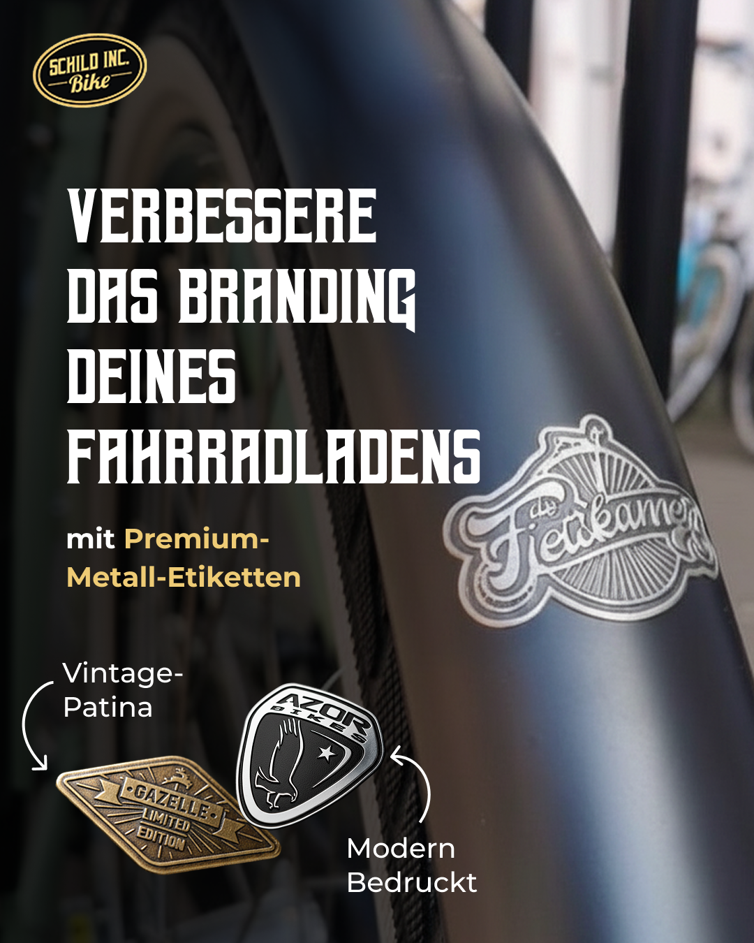 Schild Inc. Facebook ad: Heben Sie Ihren Bike Shop hervor