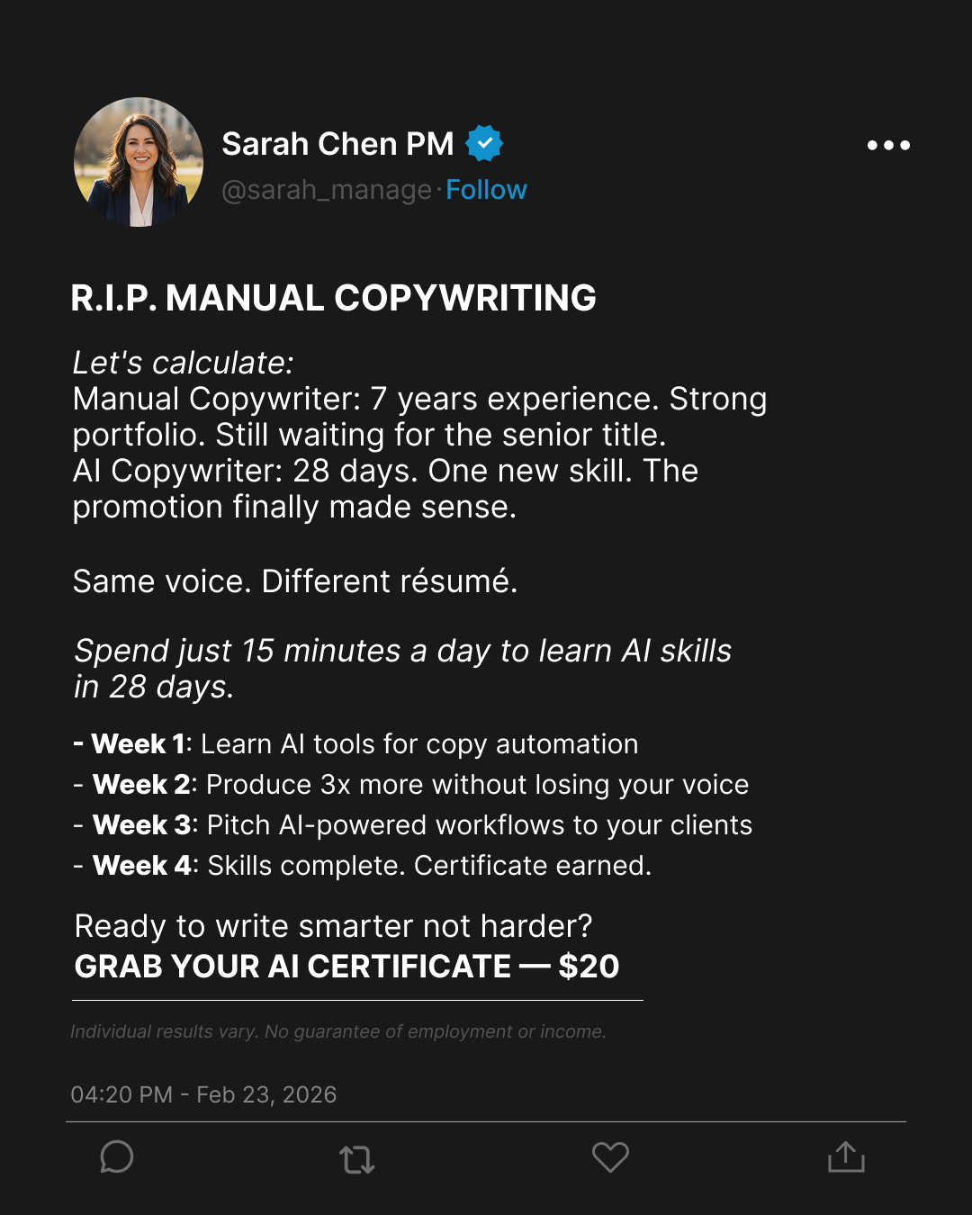 Coursiv Facebook ad