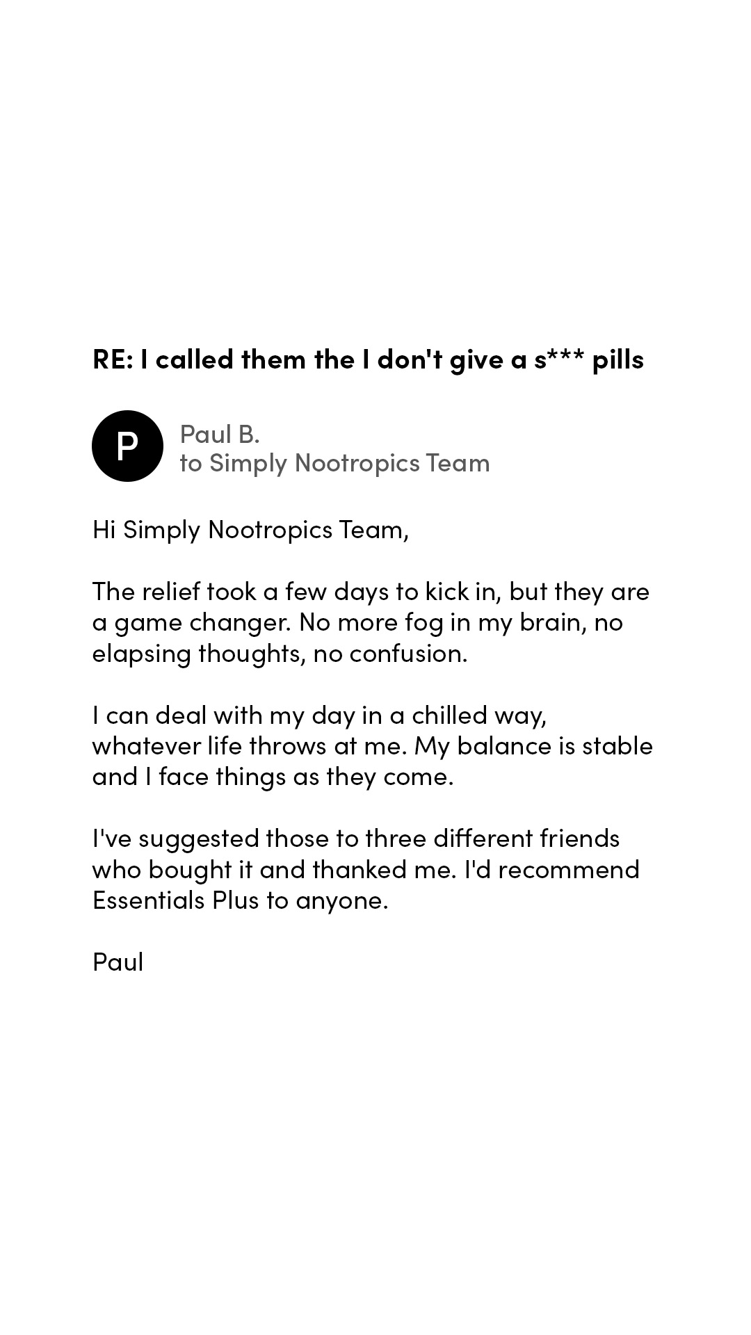 Simply Nootropics Facebook ad