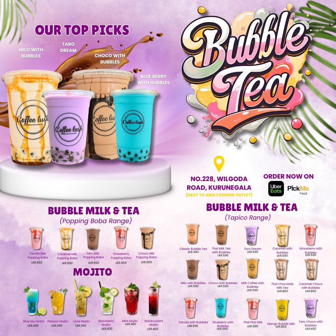 Coffee Lush Facebook ad: Craving Bubble Tea?Don’t Go Far!