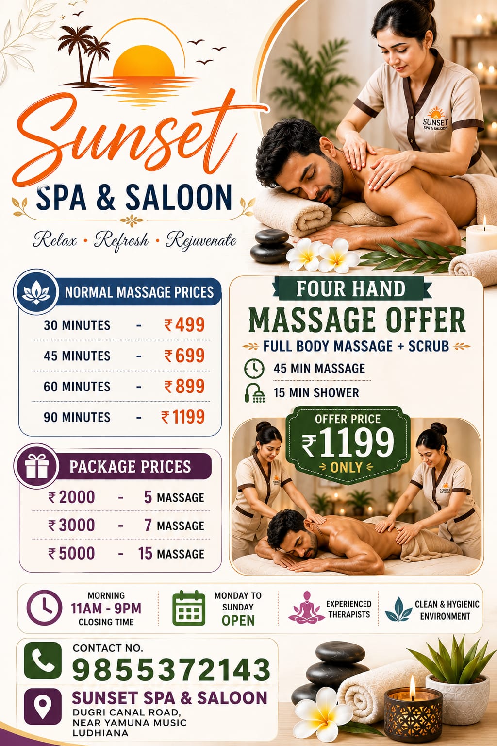 Sunset Spa & Saloon Facebook ad from Jun 10, 2026