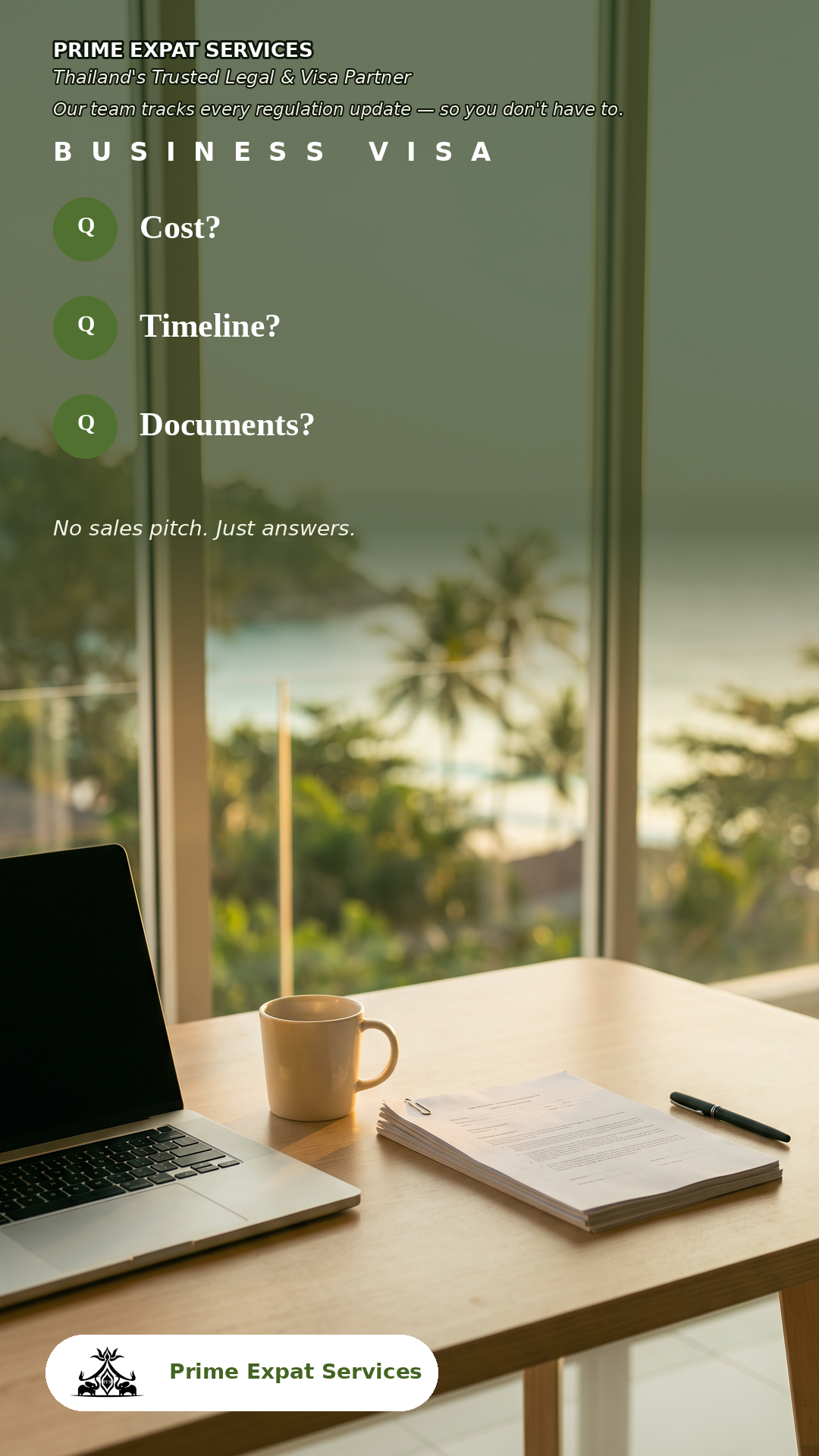 Prime Expat Services Facebook ad: Registering a company in Thailand?