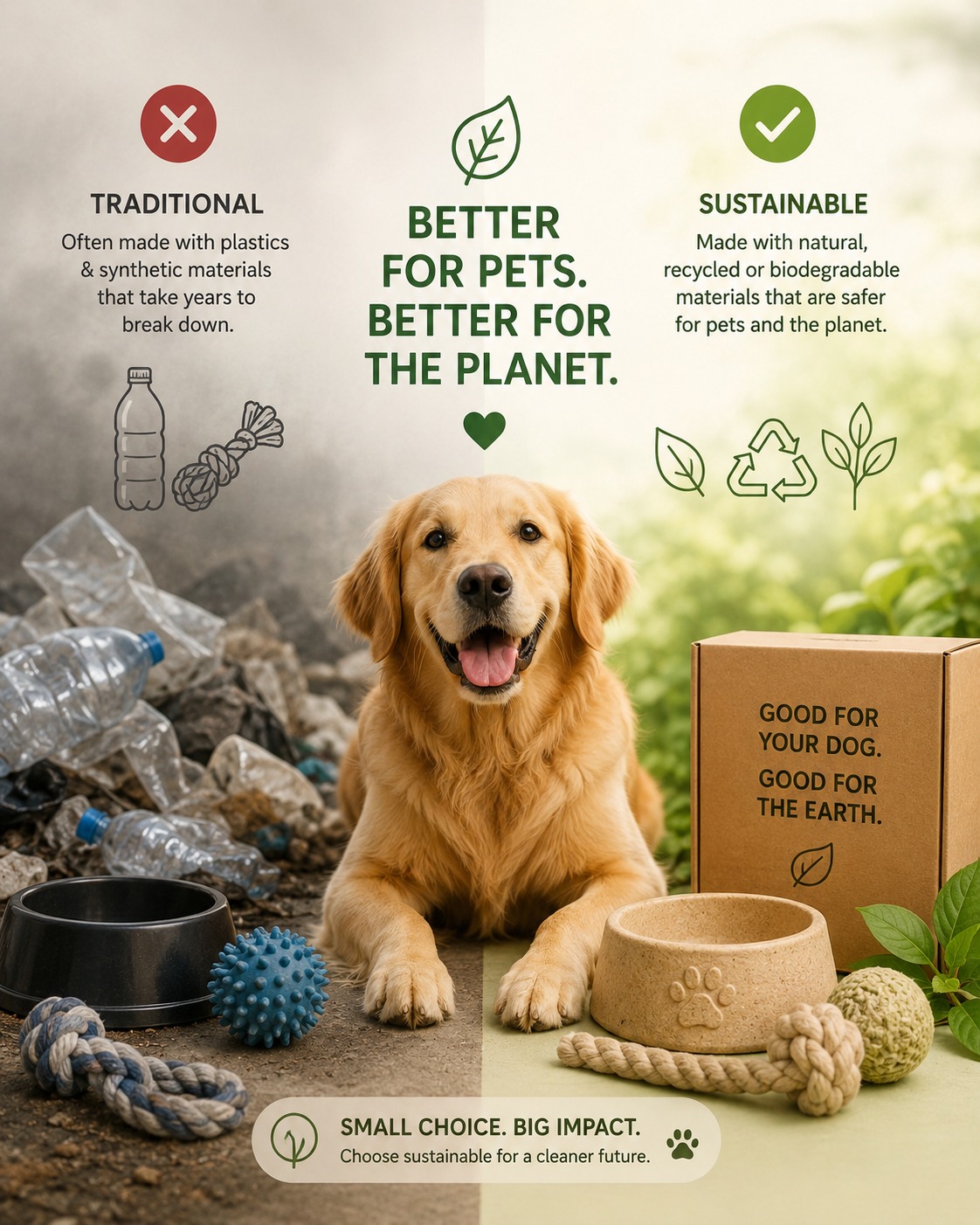 EcoFriendly Pet Products Facebook ad: Did you know many traditional pet products contain…