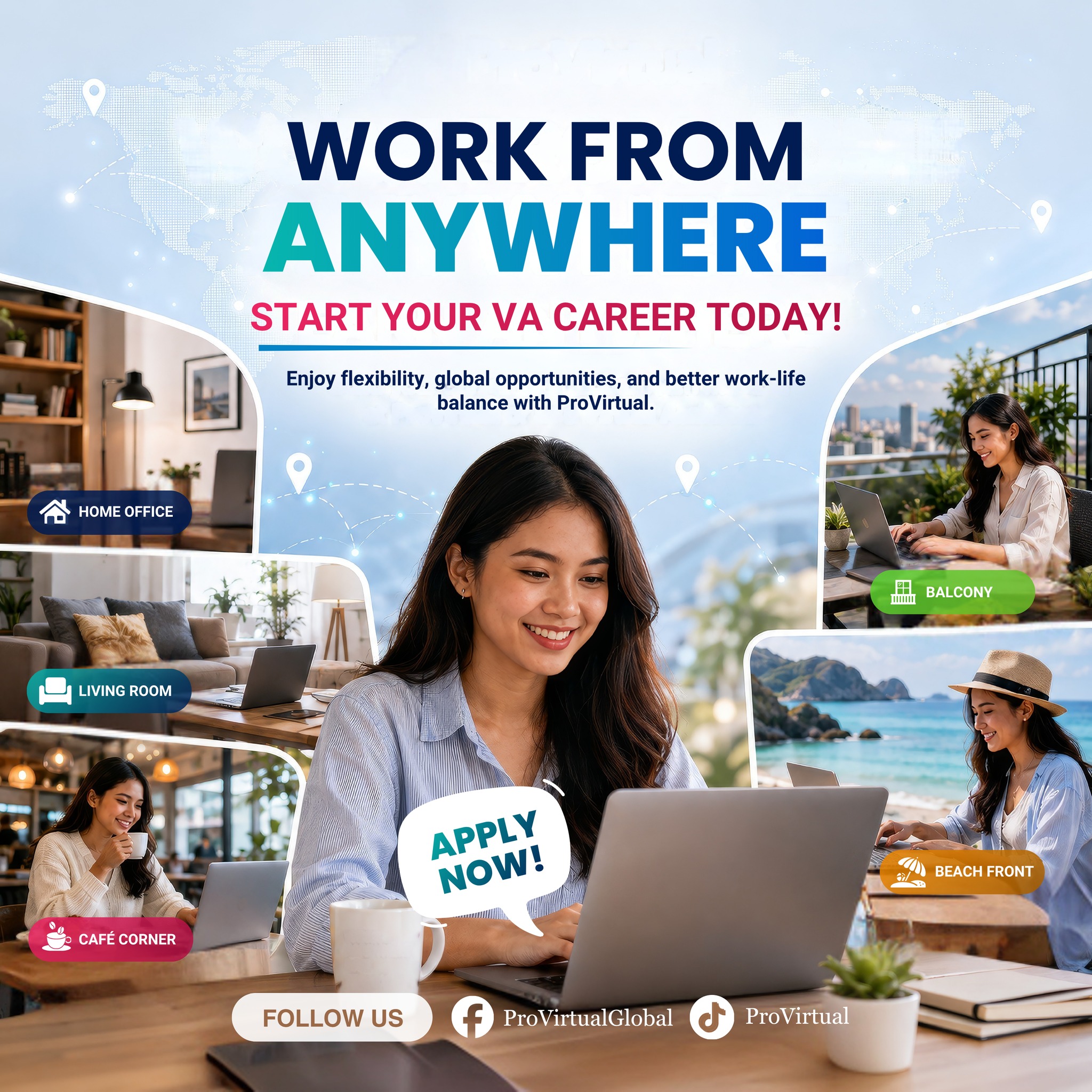 ProVirtual Corporation Facebook ad: Start Your VA Journey Today