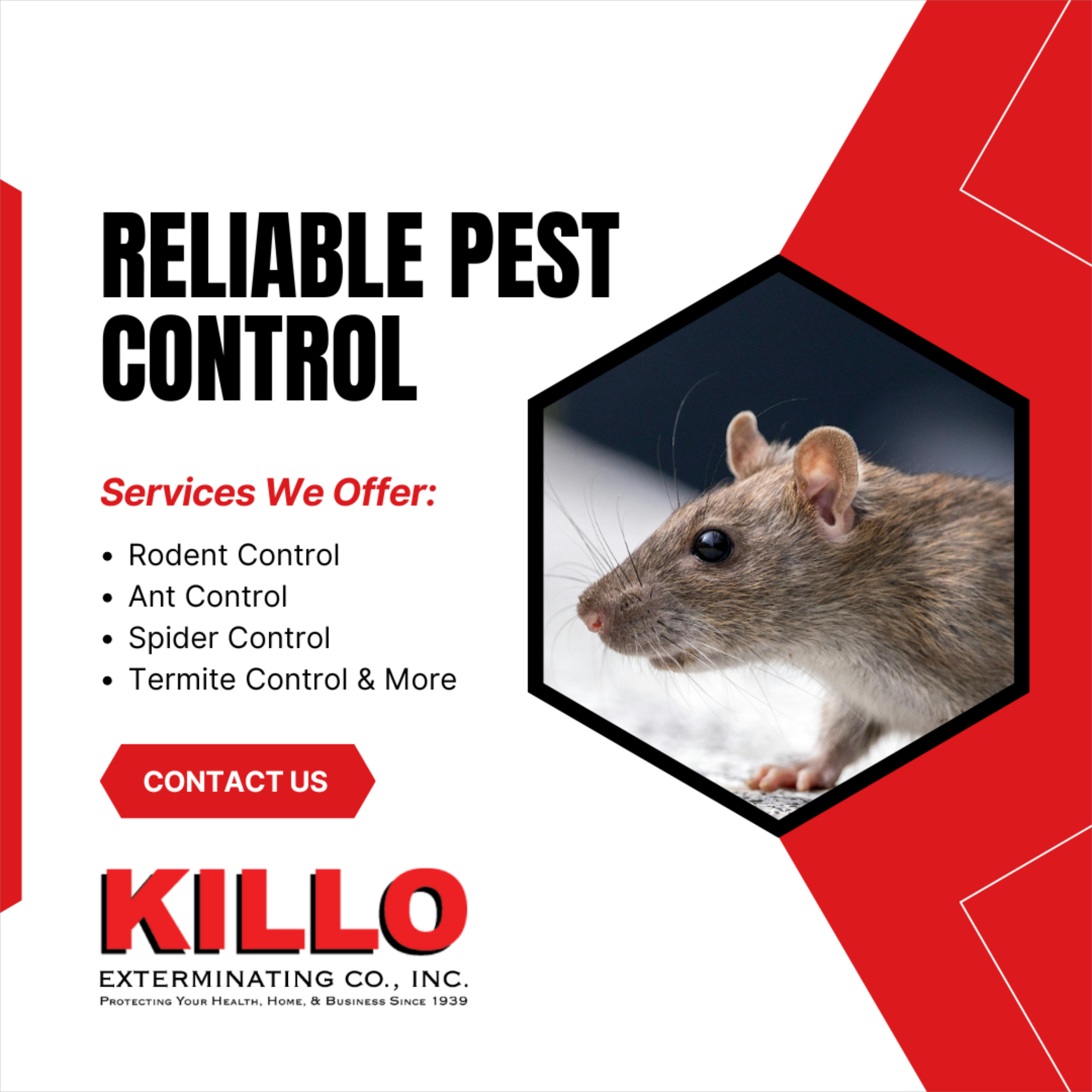 Killo Exterminating Co Inc Facebook ad: Peace of Mind Starts with Killo