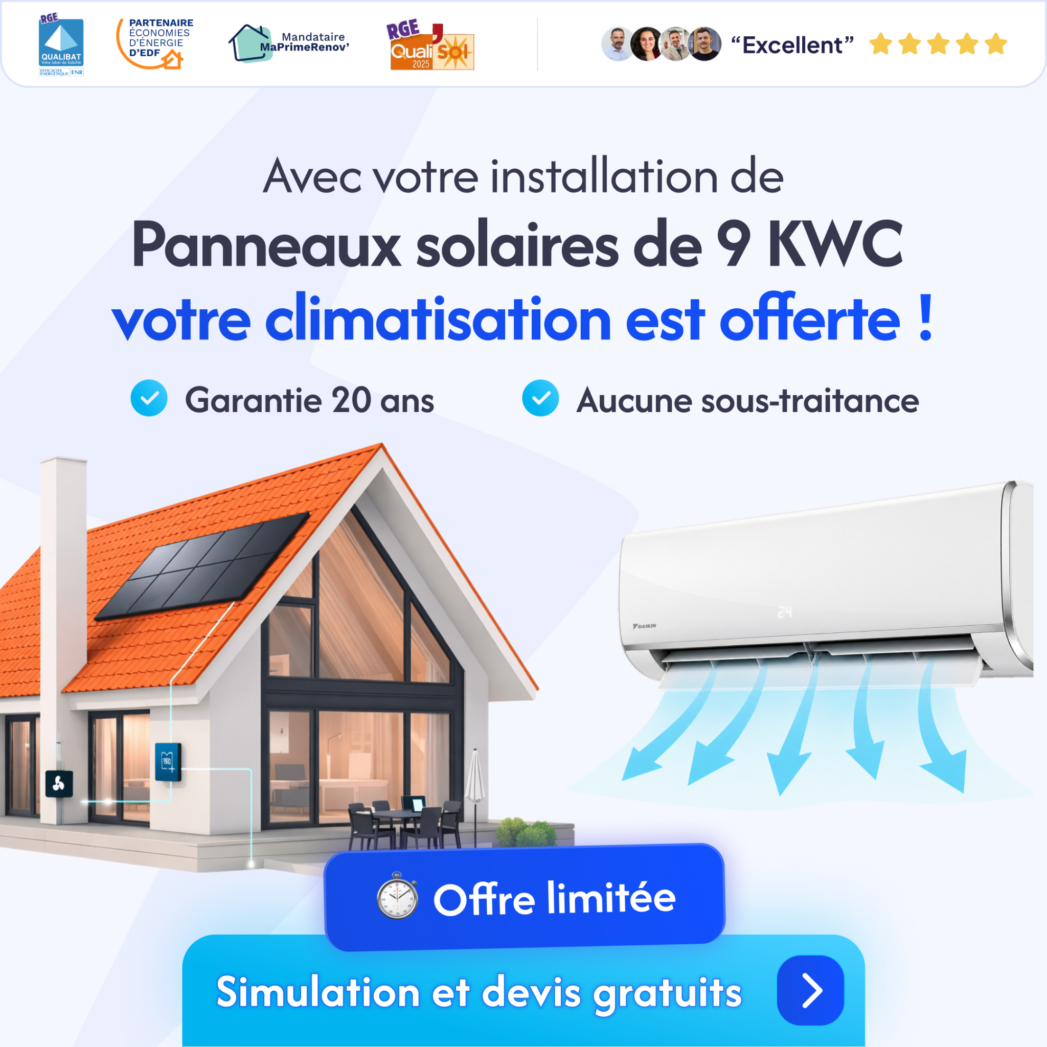 LMECO Énergie Facebook ad: Recevoir votre offre avec accompagnement complet