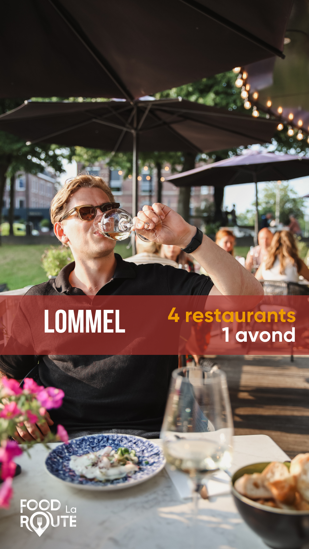 Food La Route België Facebook ad: Bekijk de beschikbare tafels en plan jullie culinaire uitje.
