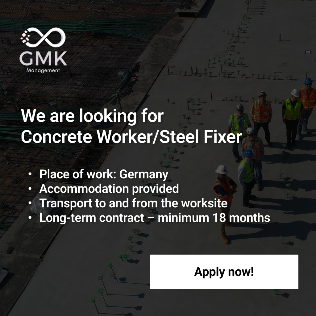 GMK Management Facebook ad: We’re looking for experienced concrete workers!