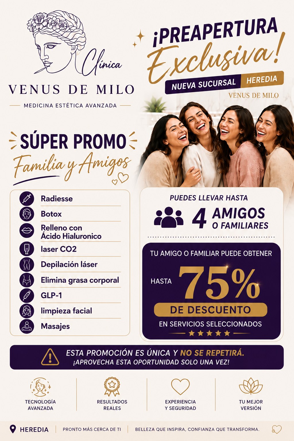 Clinica Crème de la Crème Facebook ad: ¡LA PROMOCIÓN MÁS ESPERADA YA LLEGÓ A HEREDIA!