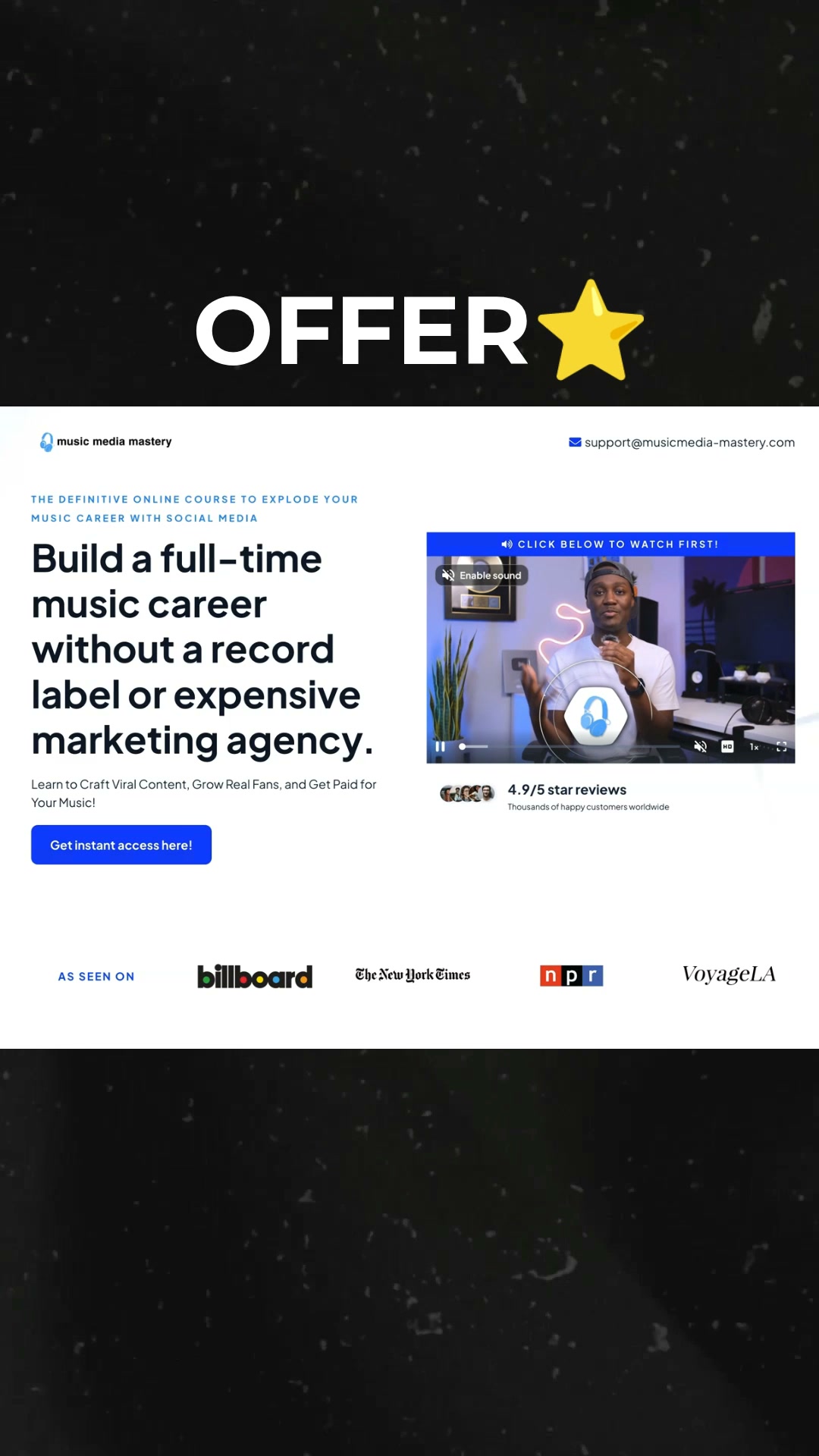 Music Media Mastery Facebook ad: Learn The Secrets of a Big Music Creator (FREE TIPS)