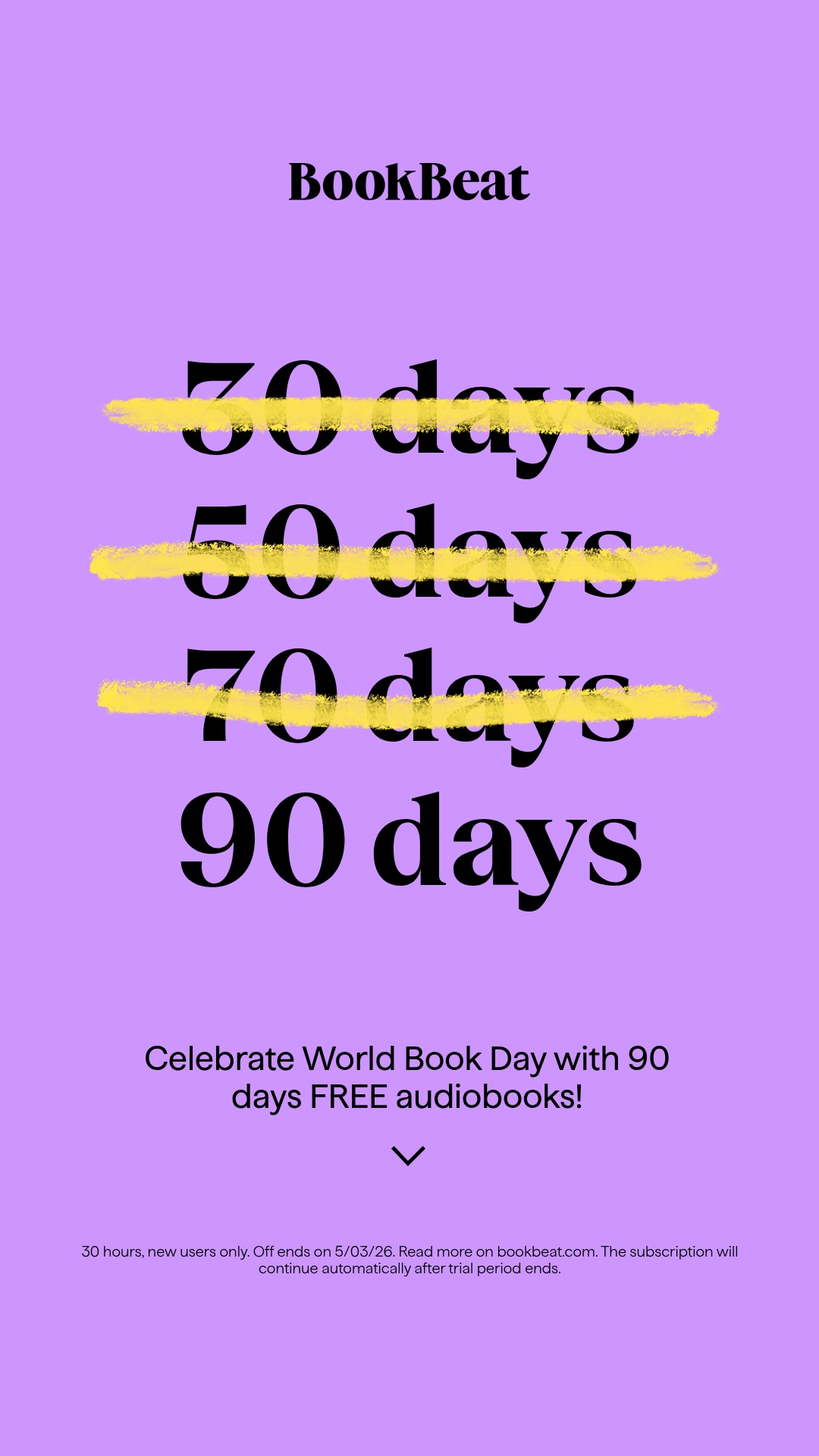 BookBeat Facebook ad from Mar 3, 2026