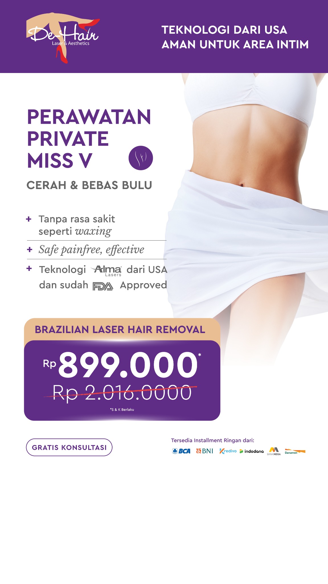 De-Hair Laser Hair Removal Facebook ad