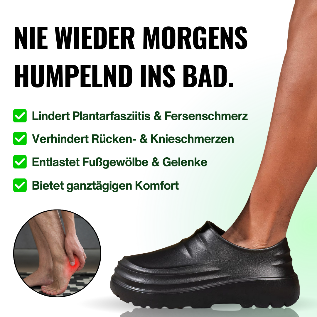 Cloggies Facebook ad: Schmerzfrei gehen oder Geld zurück
