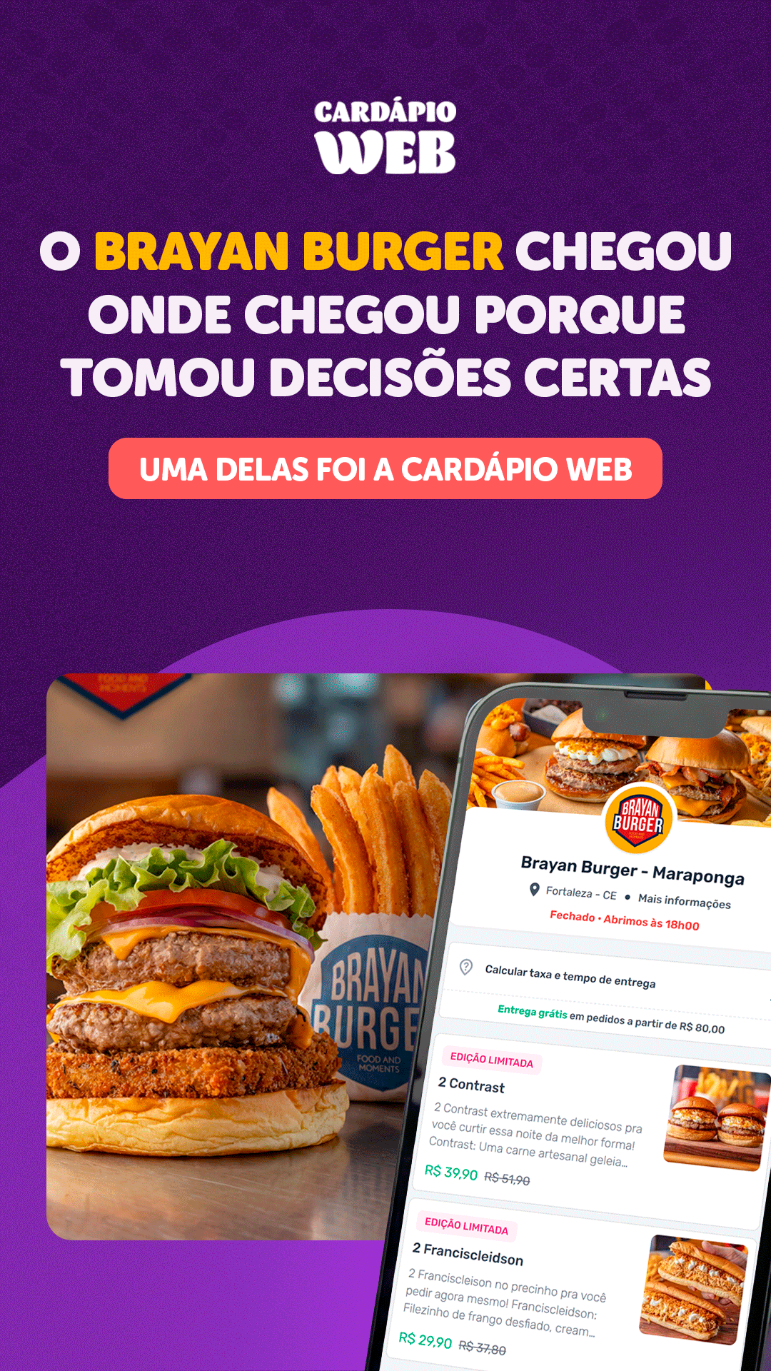Cardápio Web Facebook ad