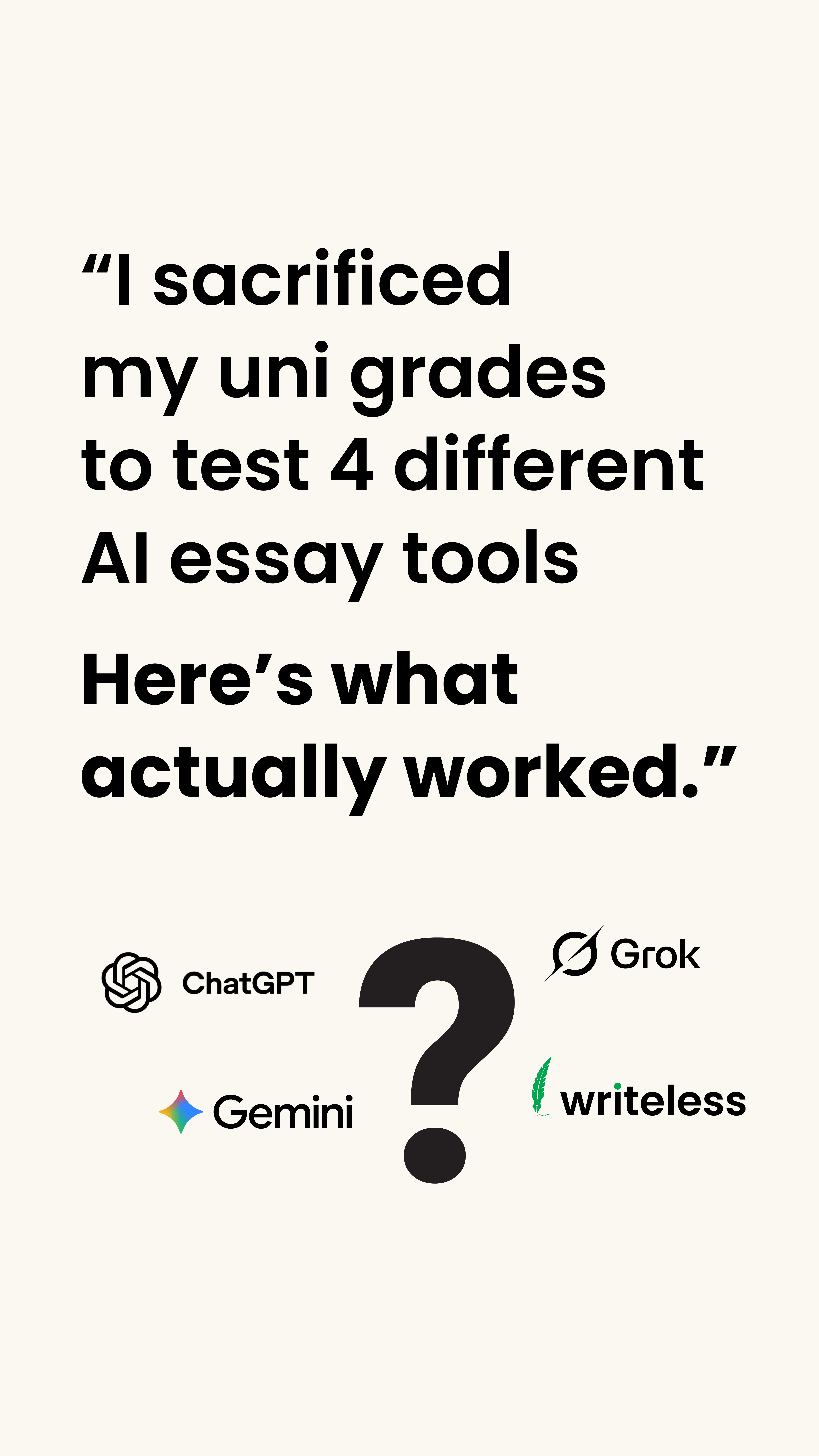 Writeless AI Facebook ad