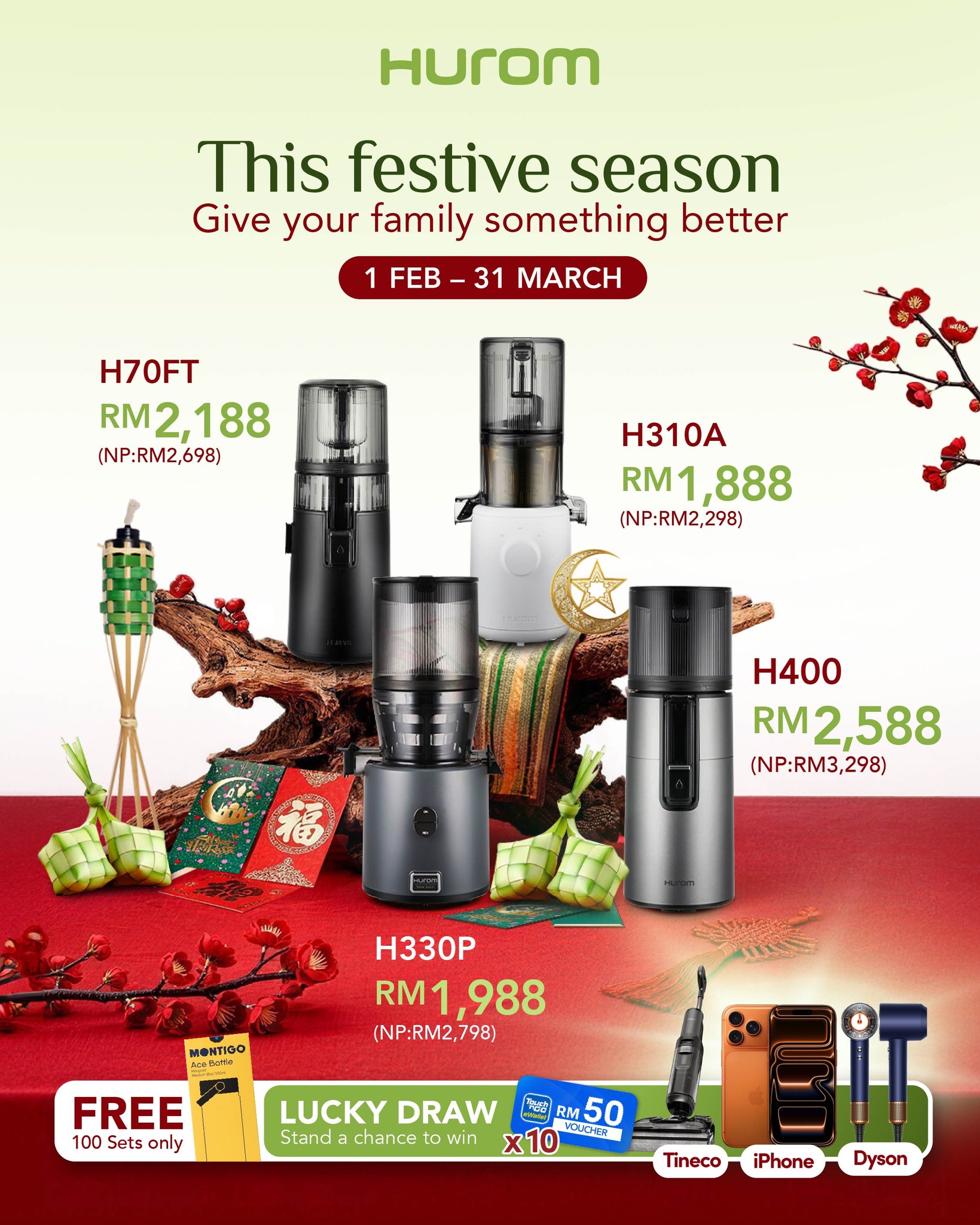 Hurom Malaysia Facebook ad: CNY x Raya, One Good Deal for Your…