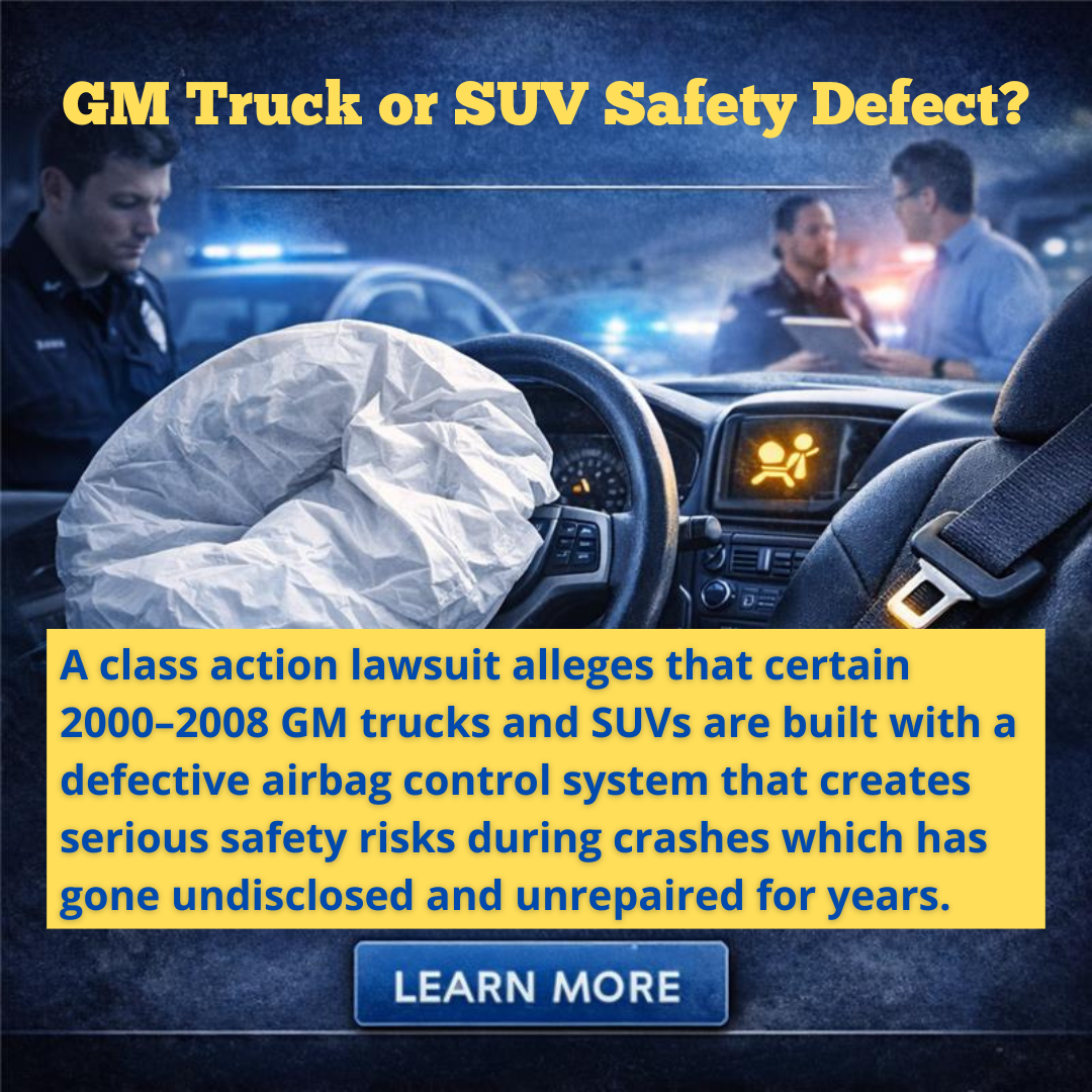 Baron & Budd, P.C. Facebook ad: GM Airbag Control System Class Action