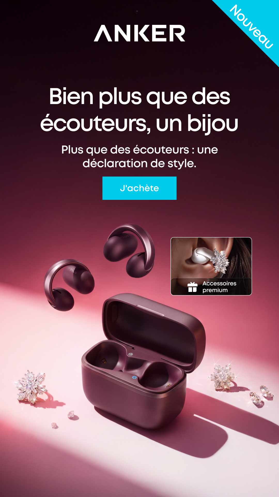 Anker Facebook ad: AeroClip 2 | Écouteurs à clip