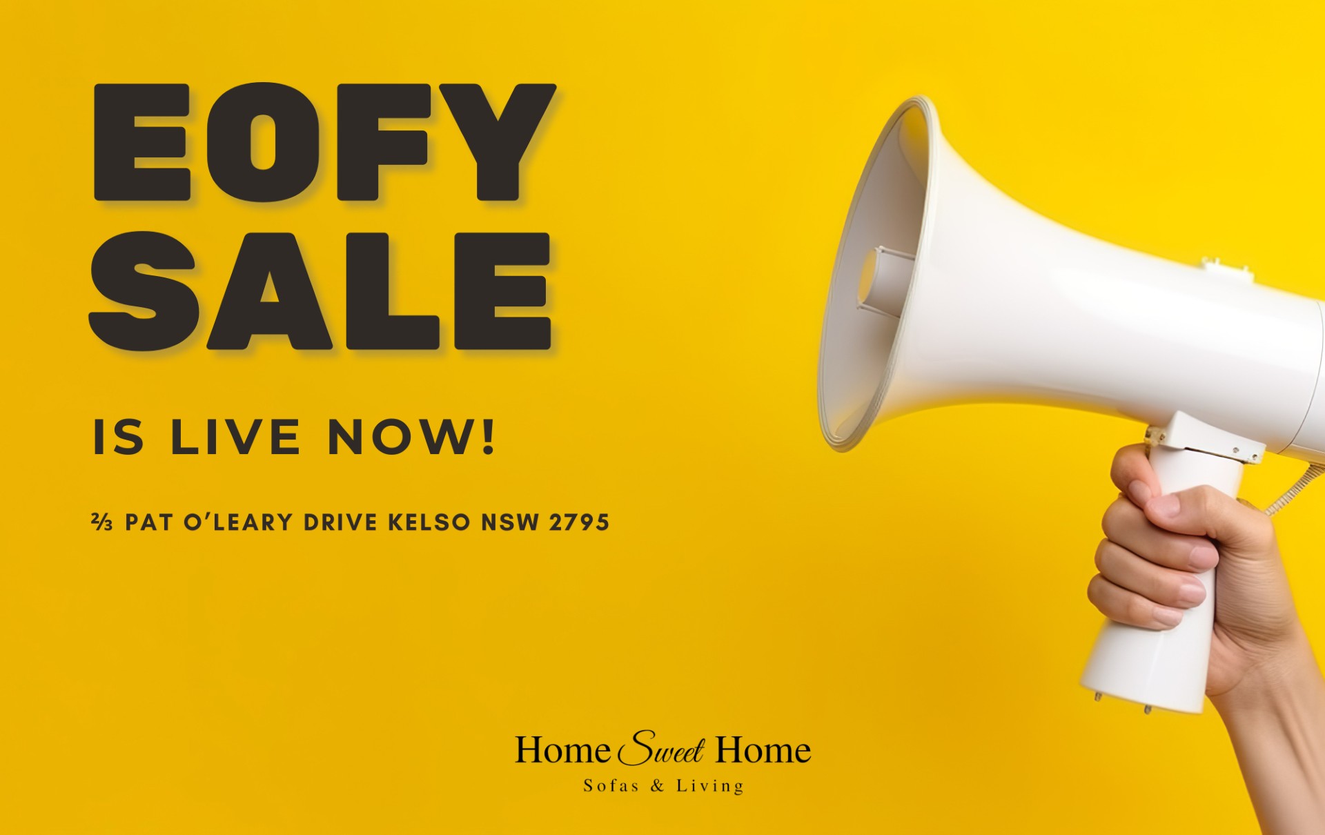 Home Sweet Home Sofas & Living Facebook ad: EOFY FURNITURE SALE!