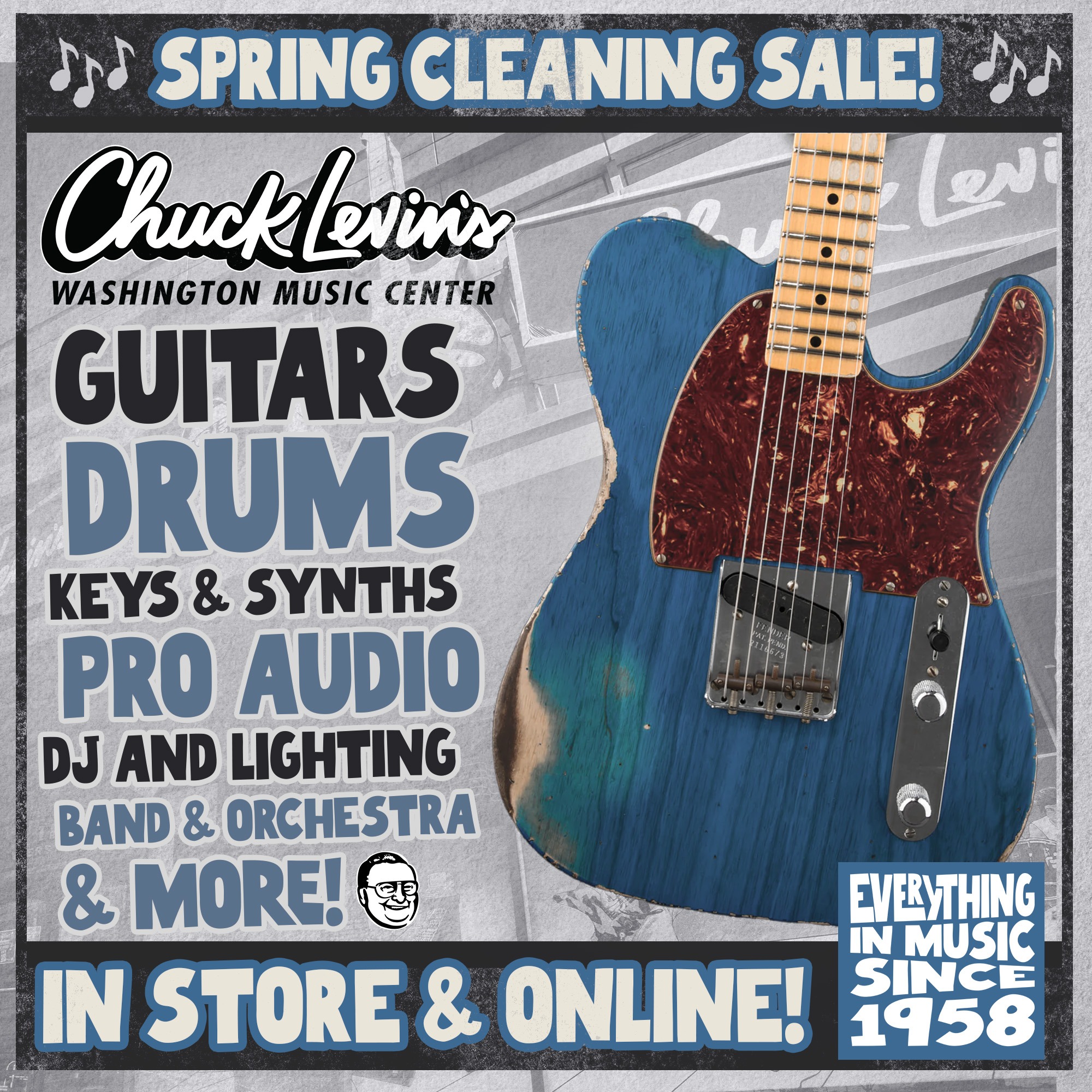 Chuck Levin's Washington Music Center Facebook ad
