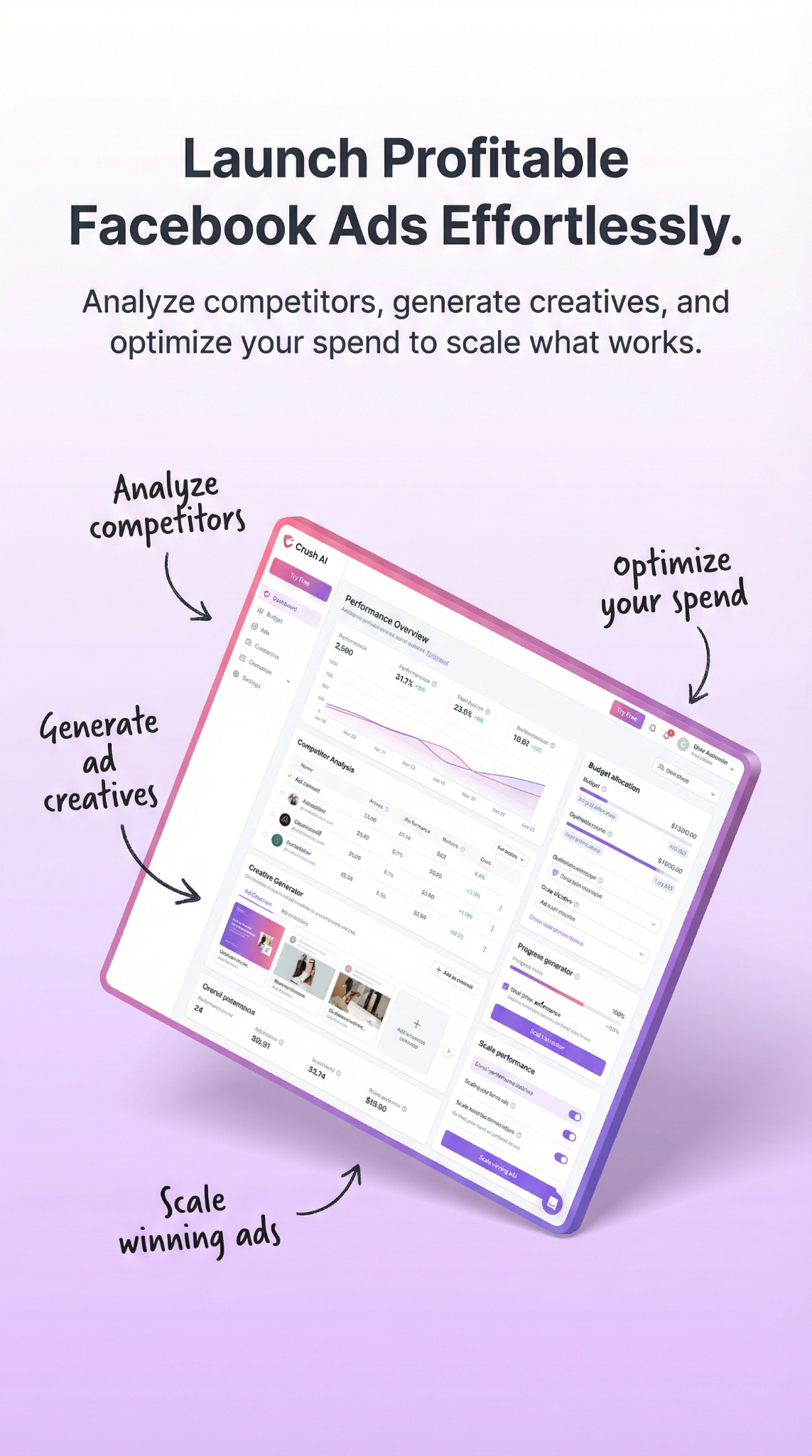 trycrush.ai Facebook ad