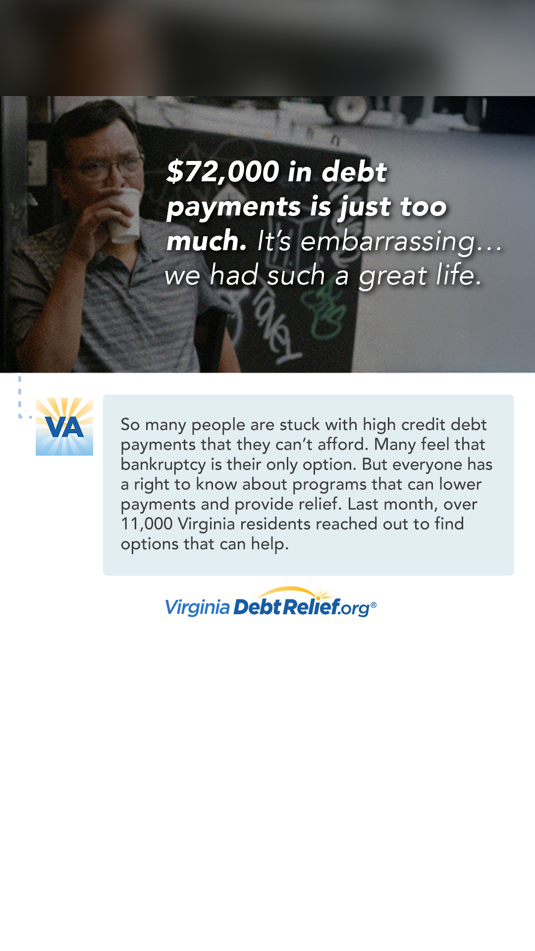 Virginia Debt Relief.org Facebook ad from Mar 2, 2026