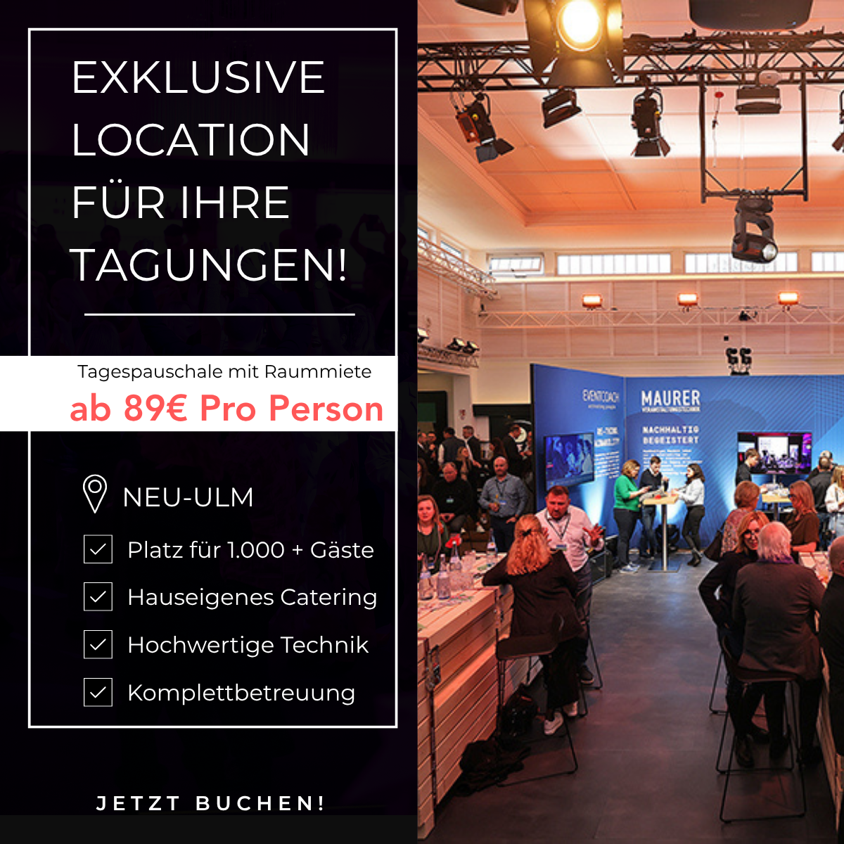 Wiley Club Facebook ad: Ihre Location für Firmenveranstaltungen in Neu-Ulm