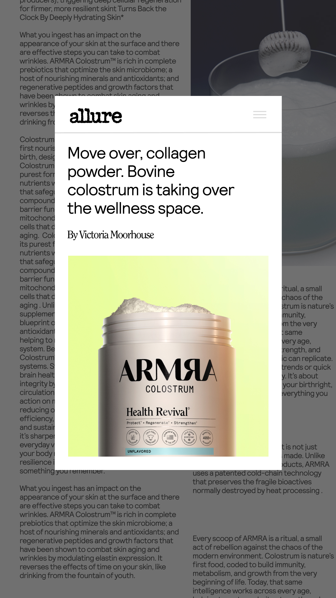 ARMRA Facebook ad