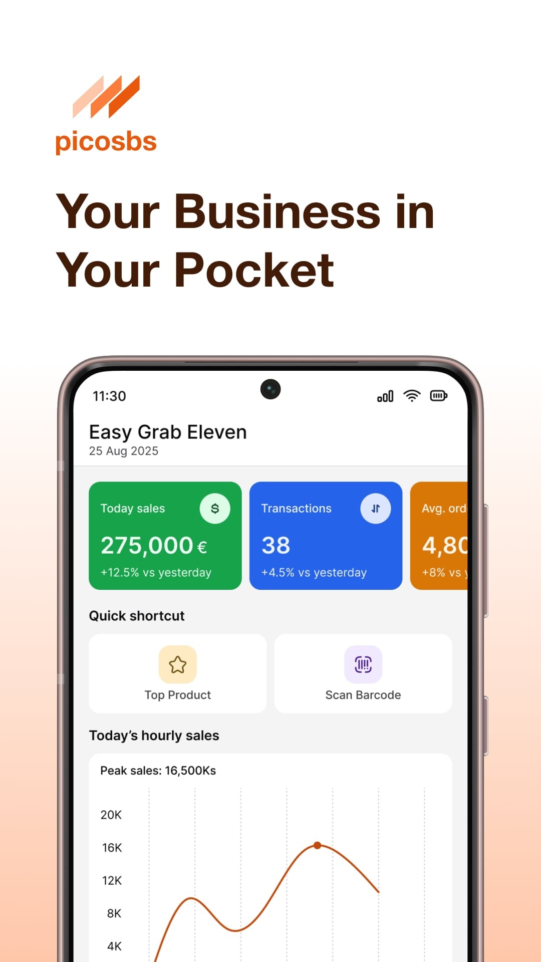 Pico SBS Facebook ad: Your Business in Your Pocket.