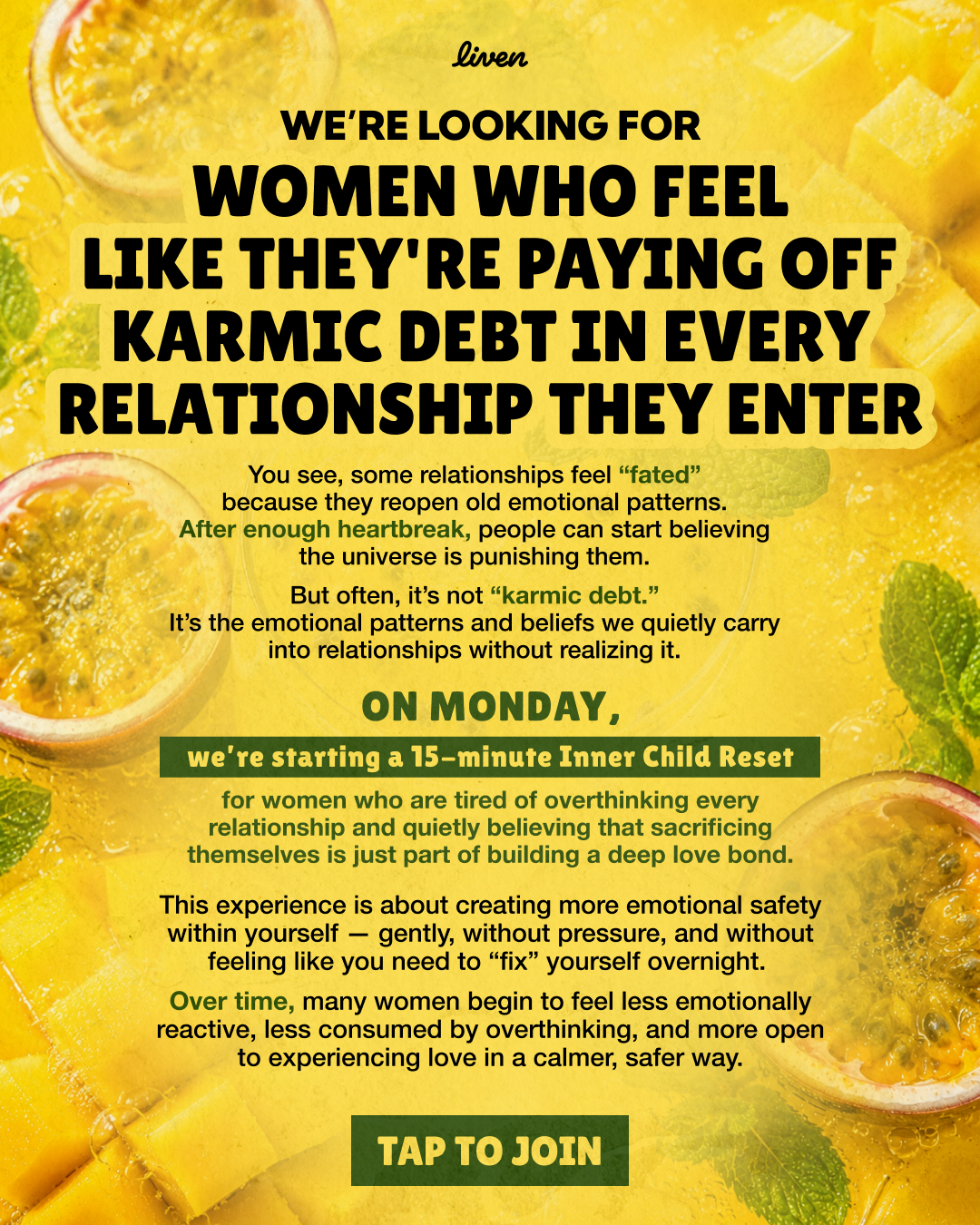 Liven: Self-Discovery Community Facebook ad