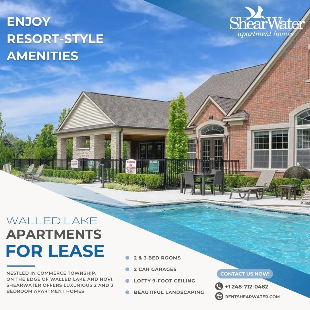 ShearWater Luxury Apartments Facebook ad: Walled Lake Apartment Community in Michigan