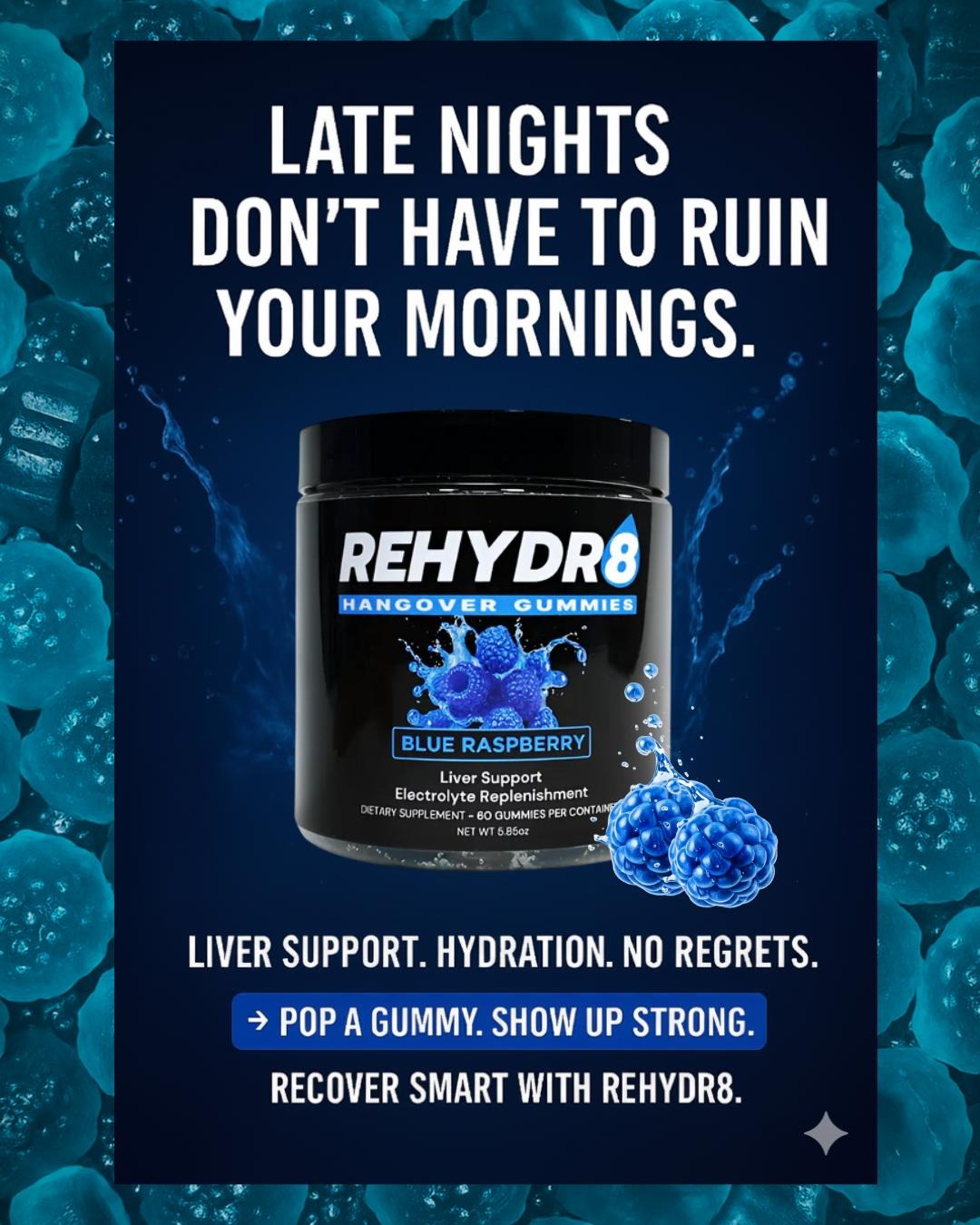 Rehydr8 Hangover Gummies Facebook ad