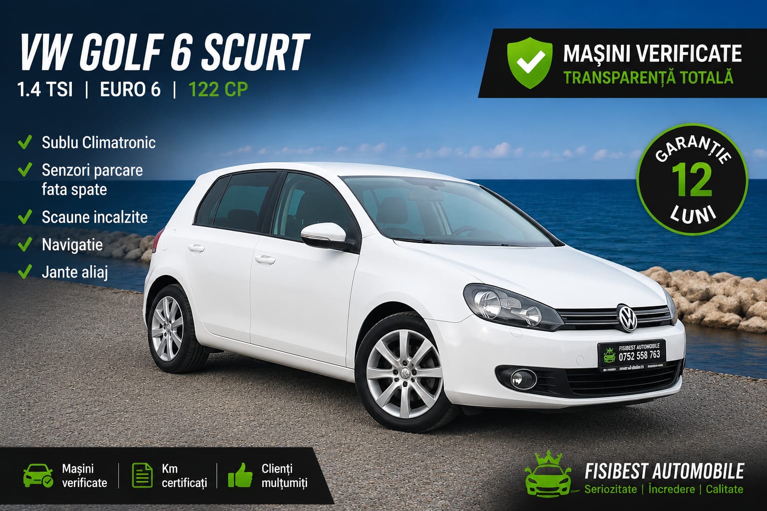 FisiBest Automobile Facebook ad: VW Golf 6 Scurt Euro 5 Garantie 12…