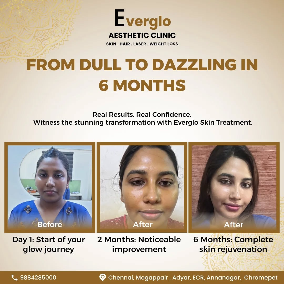 Everglo adyar Facebook ad: Real transformation.