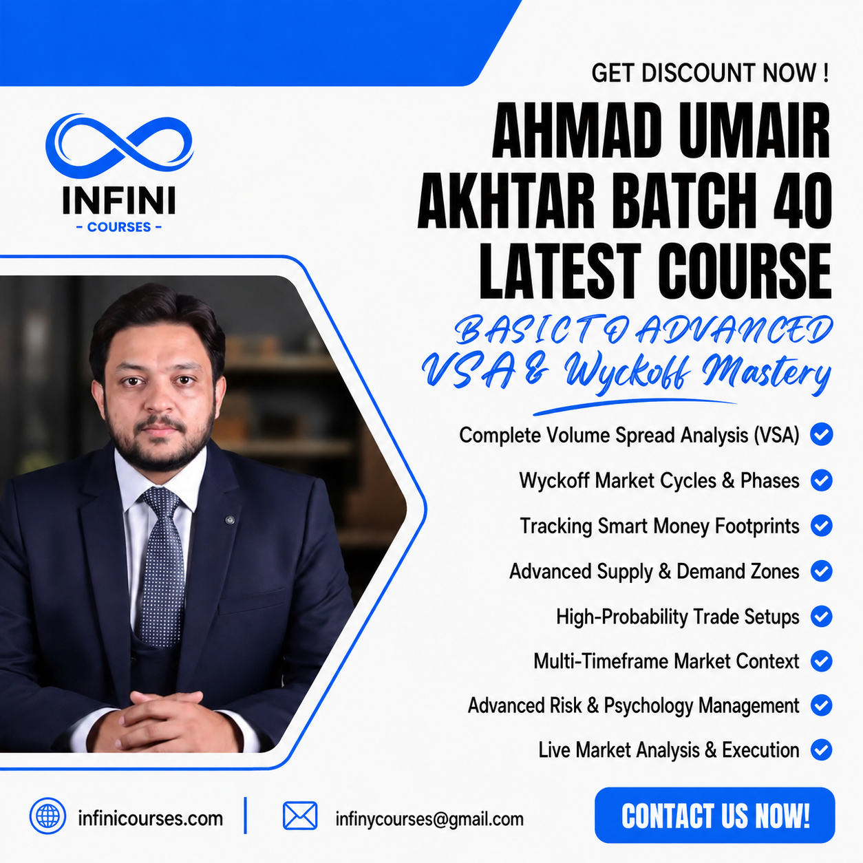 Infini Courses Facebook ad: Chat with us