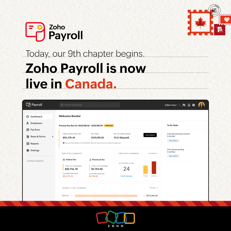 Zoho Payroll Facebook ad