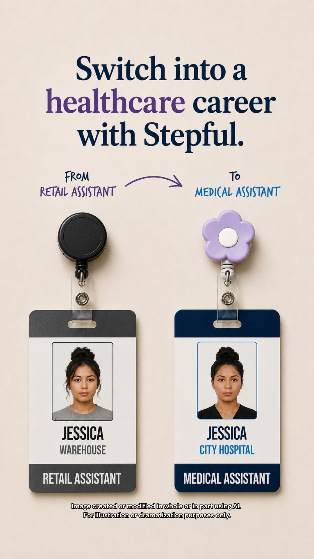 Stepful Facebook ad: Become a Medical Assistant Around Your Life