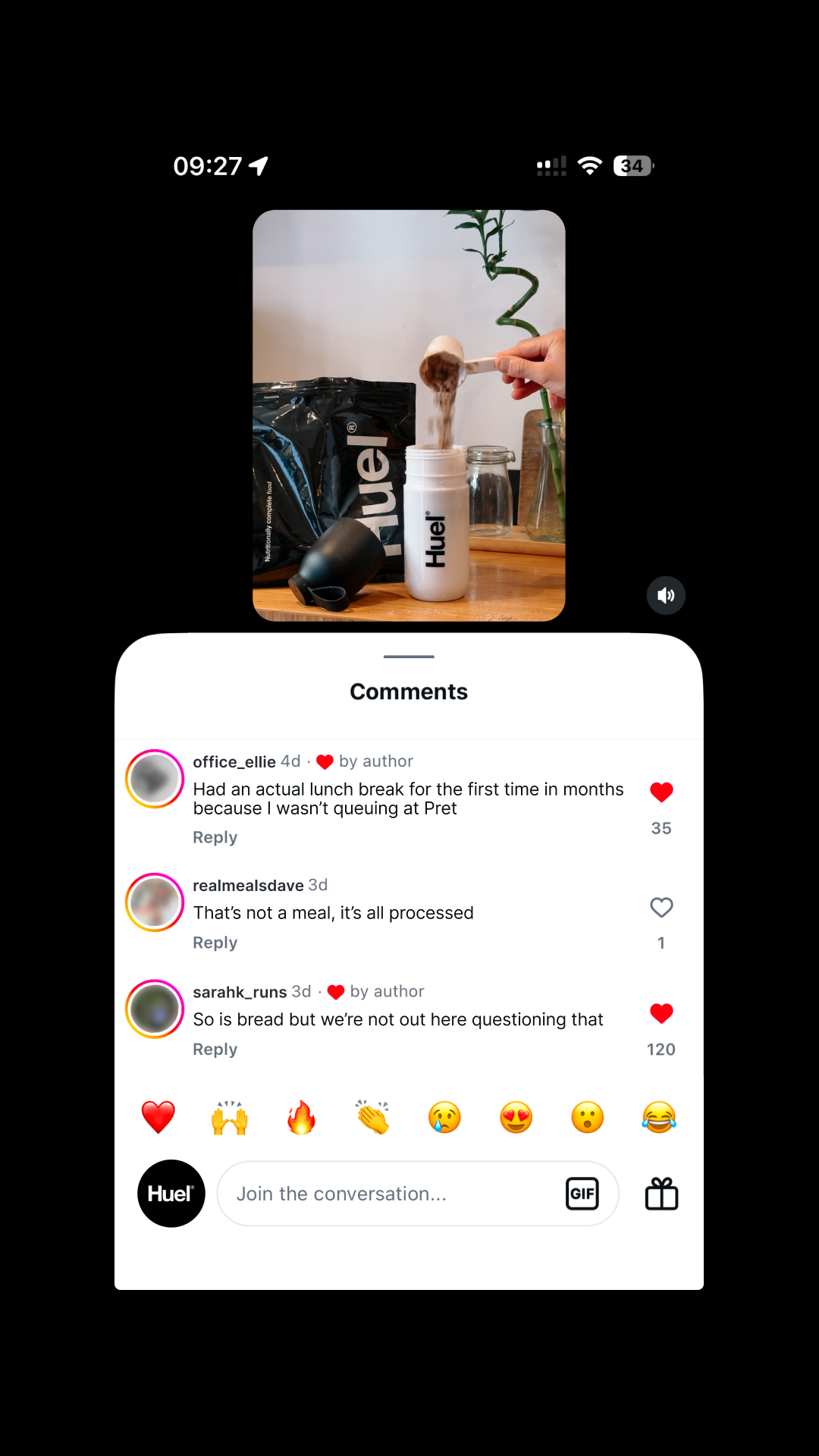 Huel Facebook ad