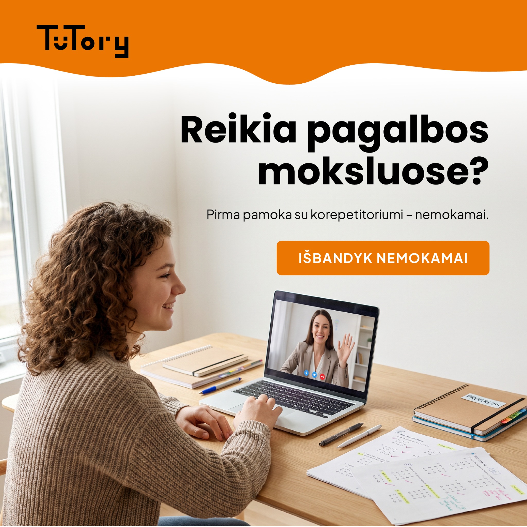 Tutory.lt Facebook ad: Korepetitoriai