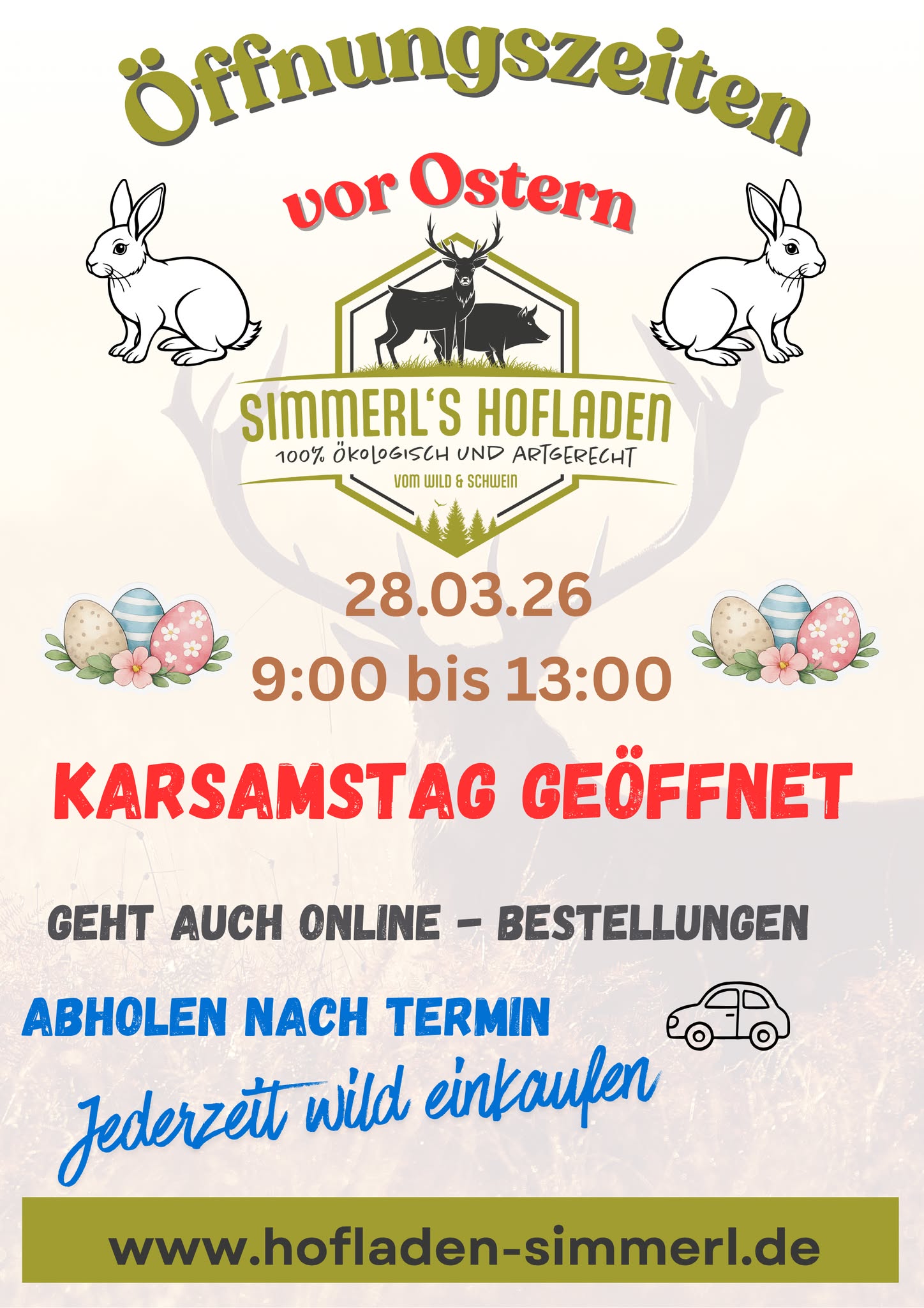 Simmerl's Hofladen Facebook ad: Natürliches Wild wir sind Lieferanten für Wildfleisch und…