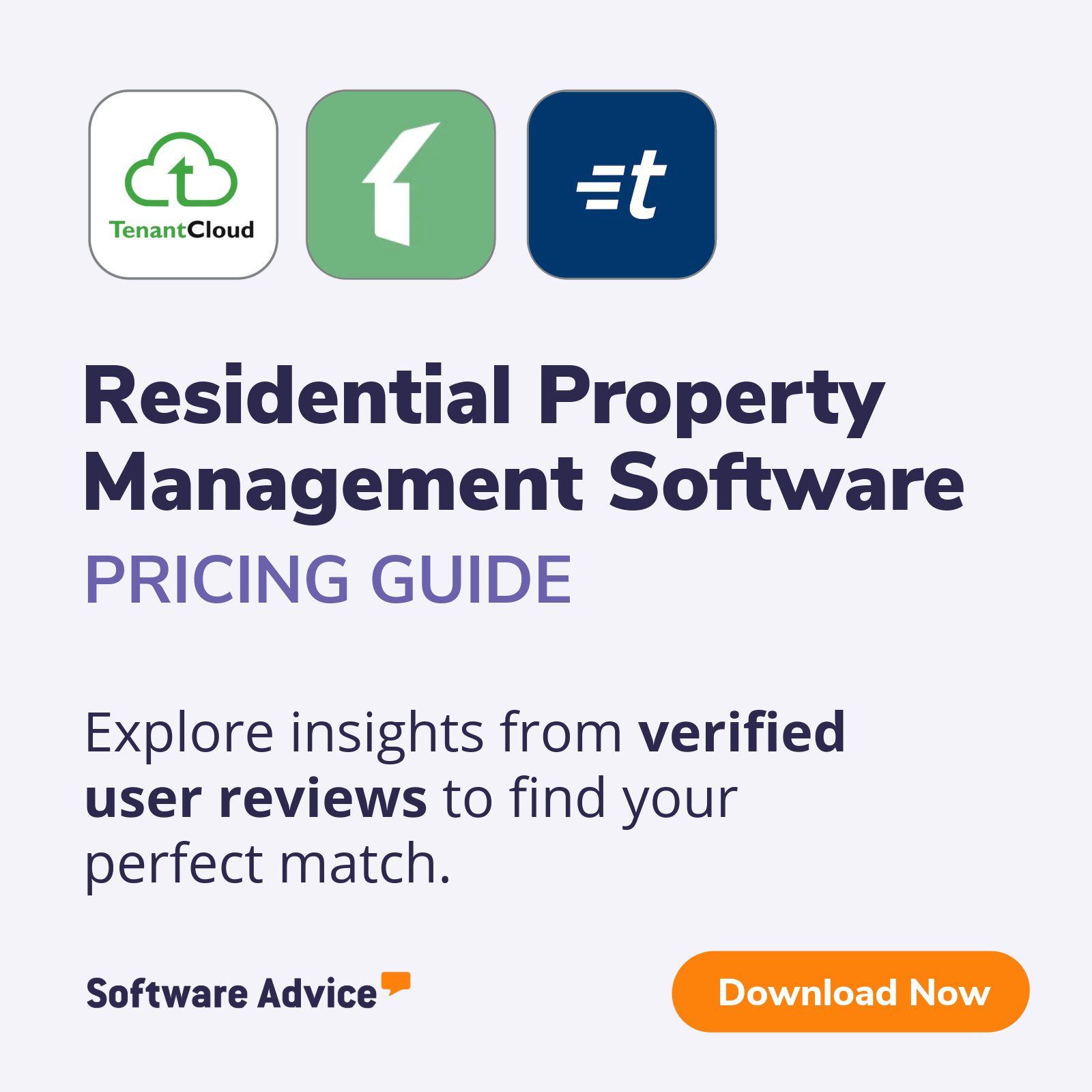 Software Advice Facebook ad: Residential Property Management Software Pricing Guide