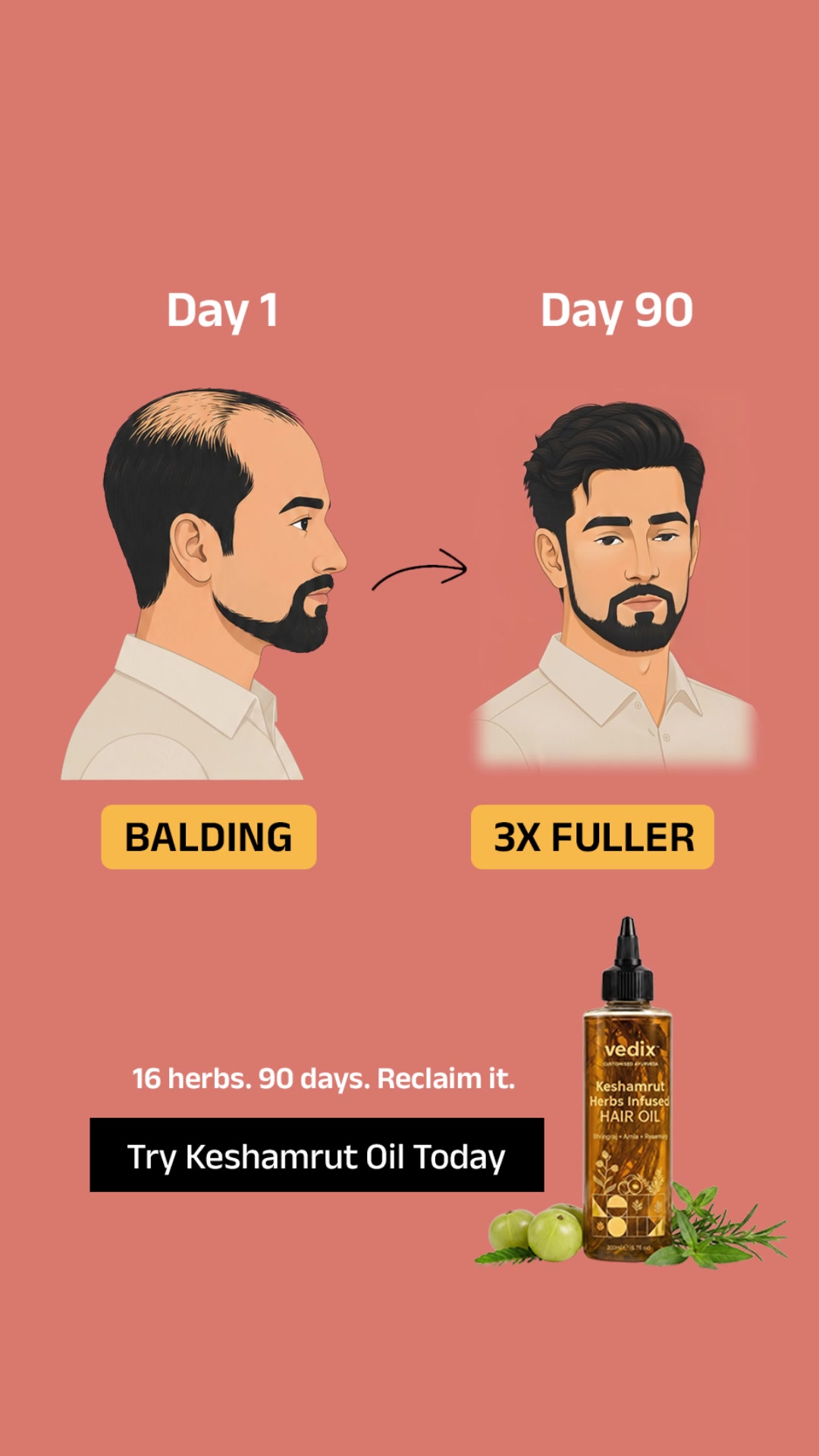 the_vinny_verse Facebook ad: Vedix Keshamrut Hair Growth Oil For Men