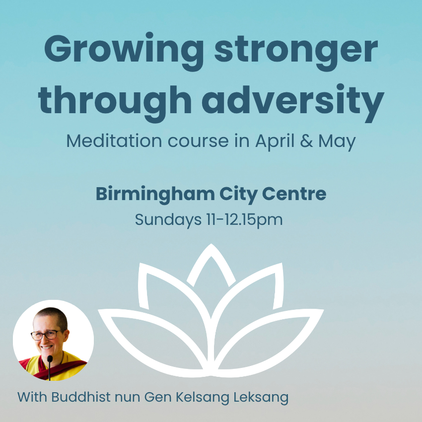 Kadampa Meditation Centre Birmingham Facebook ad: Meditate in Birmingham