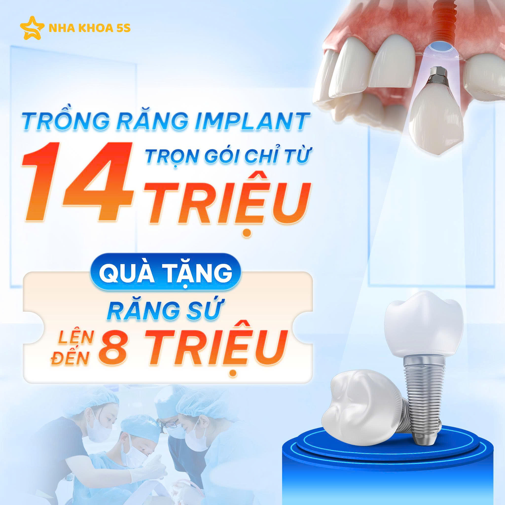 Nha Khoa 5S Facebook ad: MUA 1 TẶNG 1 - TRỒNG IMPLANT TẶNG…