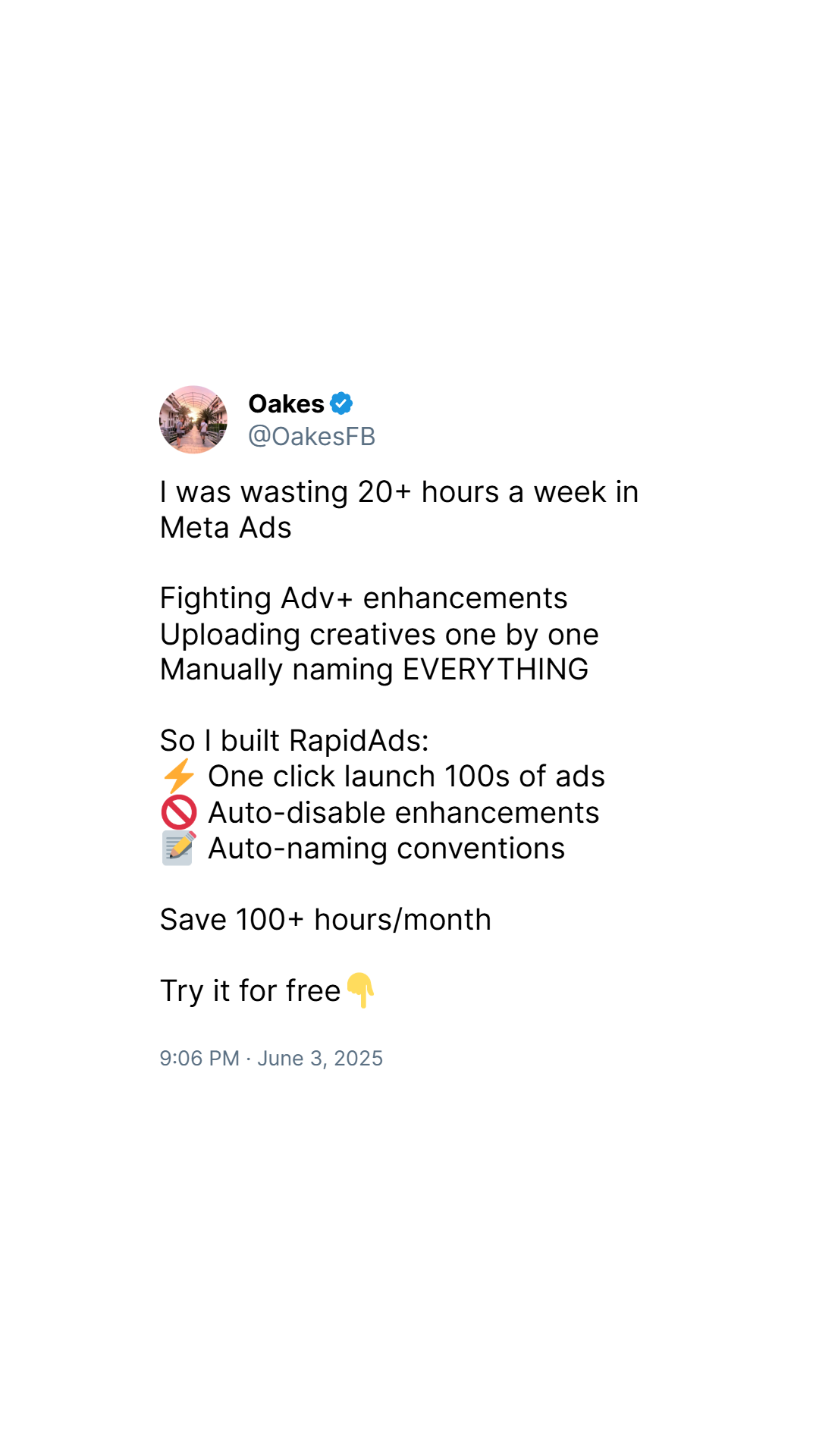 Rapid Ads Facebook ad