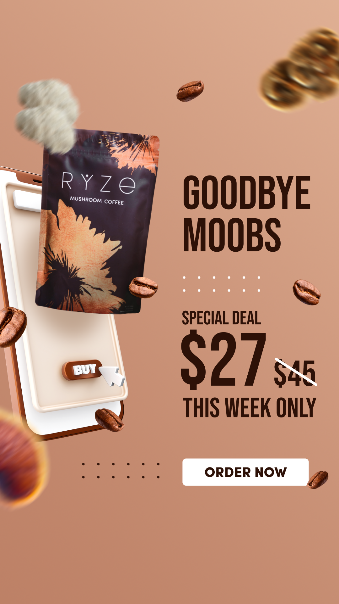 RYZE Superfoods Facebook ad