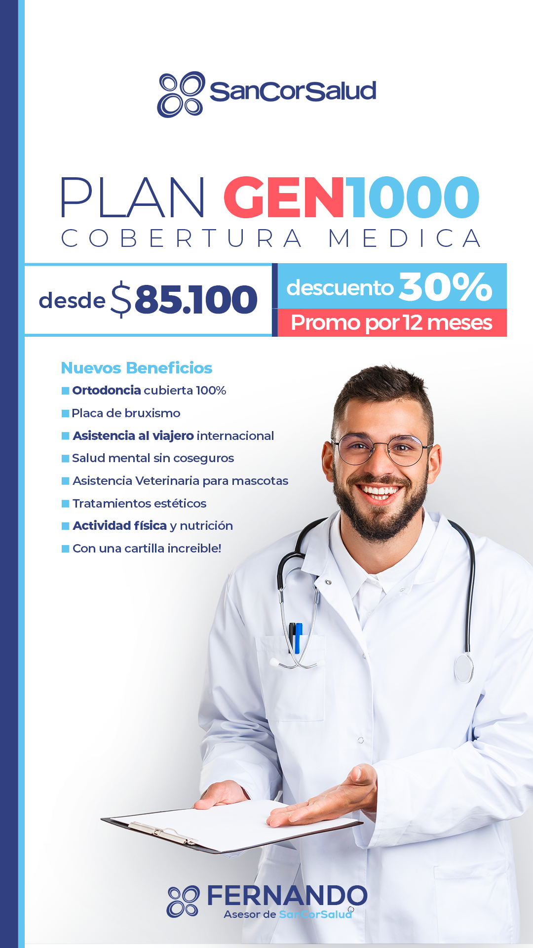 Fernando Asesor SanCor Salud Facebook ad from Apr 8, 2026
